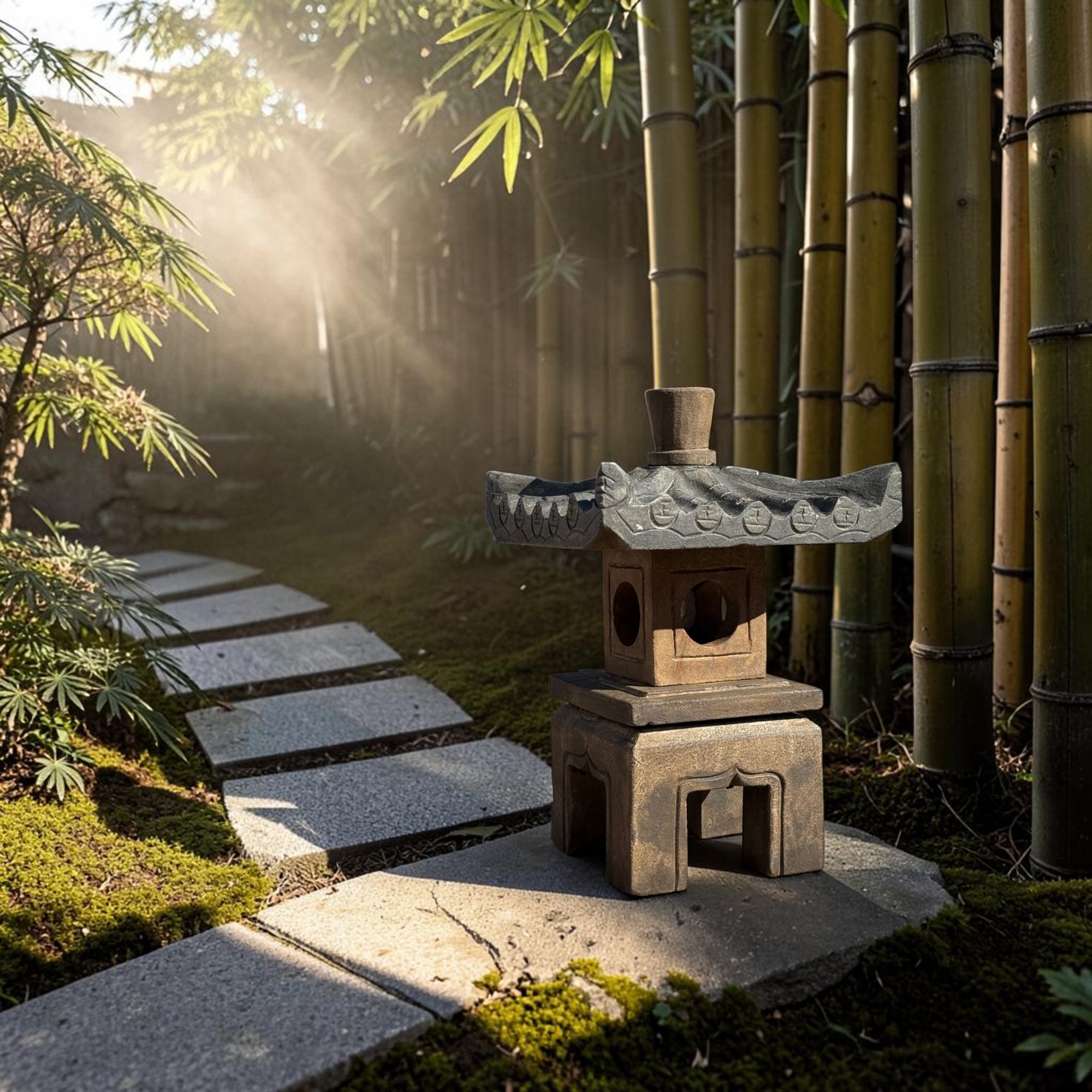 Geisterhaus, chinesische Steinlaterne, Ahnenhaus - Totenhaus Naturstein