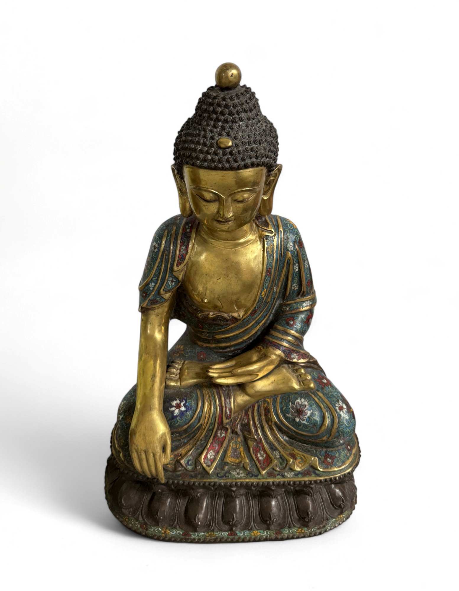 Buddha Figur Bronze Cloisonne Skulptur 50 cm groß