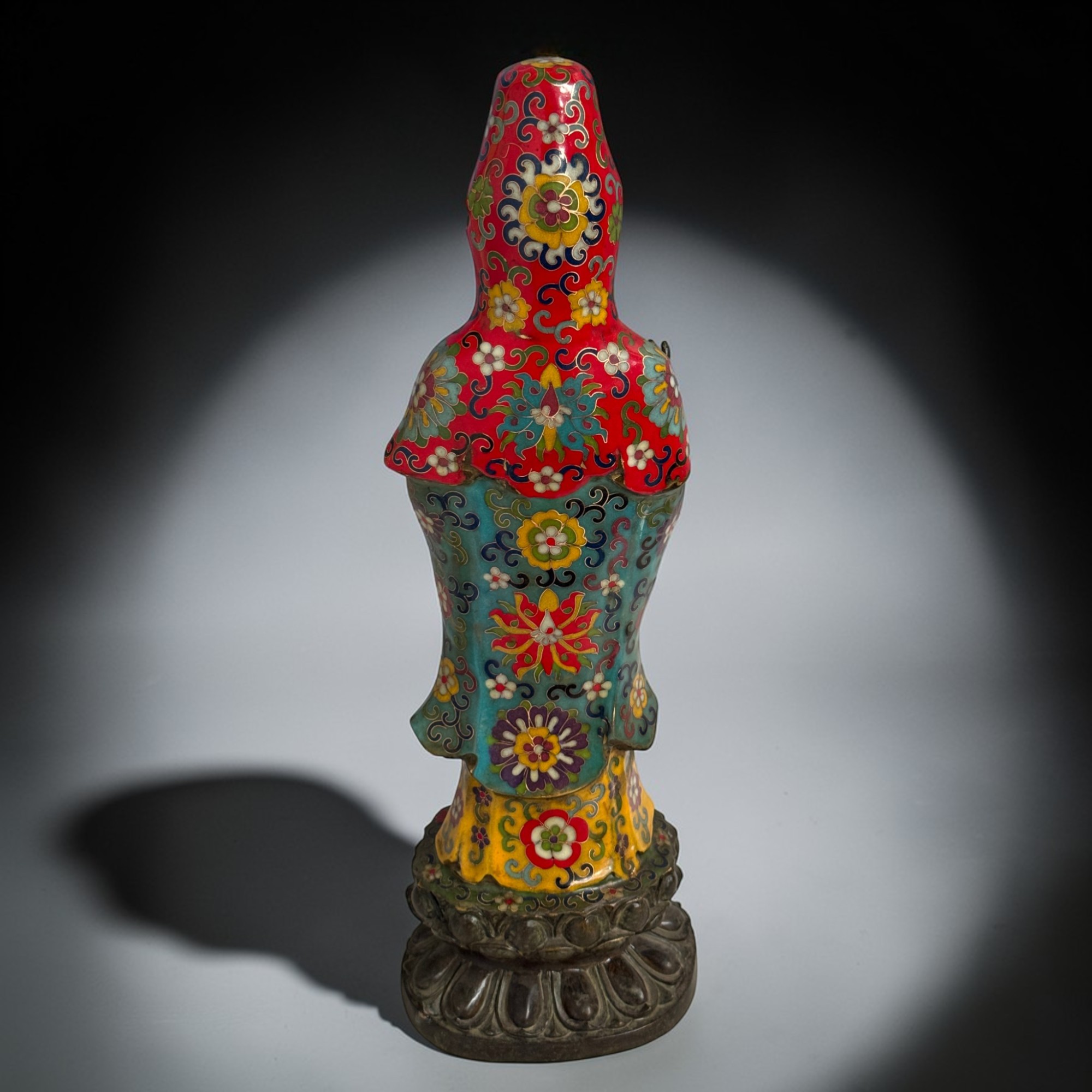 Guan Yin Bronze Figur China Bodhisattva Skulptur Buddha Figur