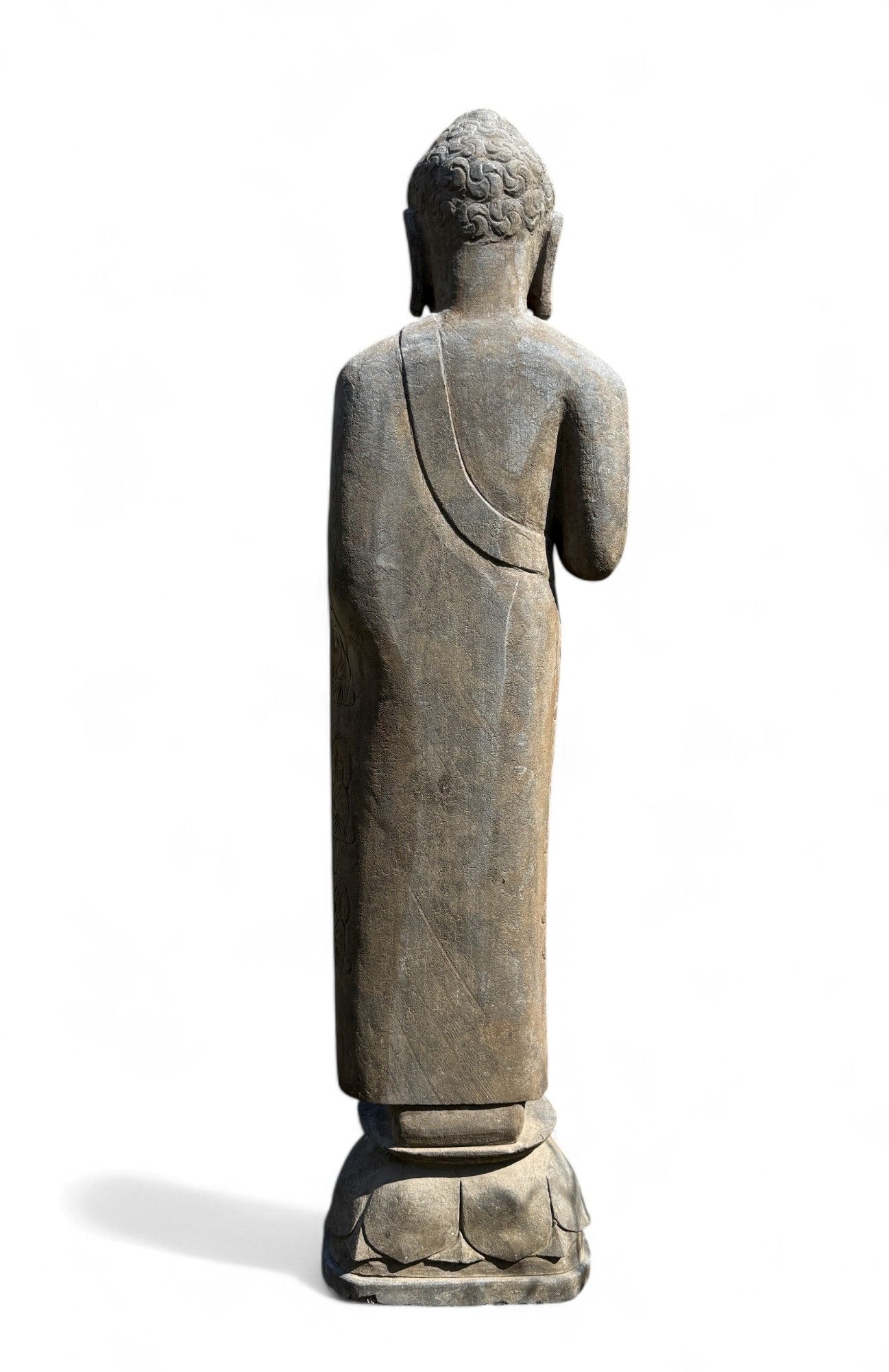 Garten Buddha Statue stehende Skulptur Schutz Geste 121 cm groß