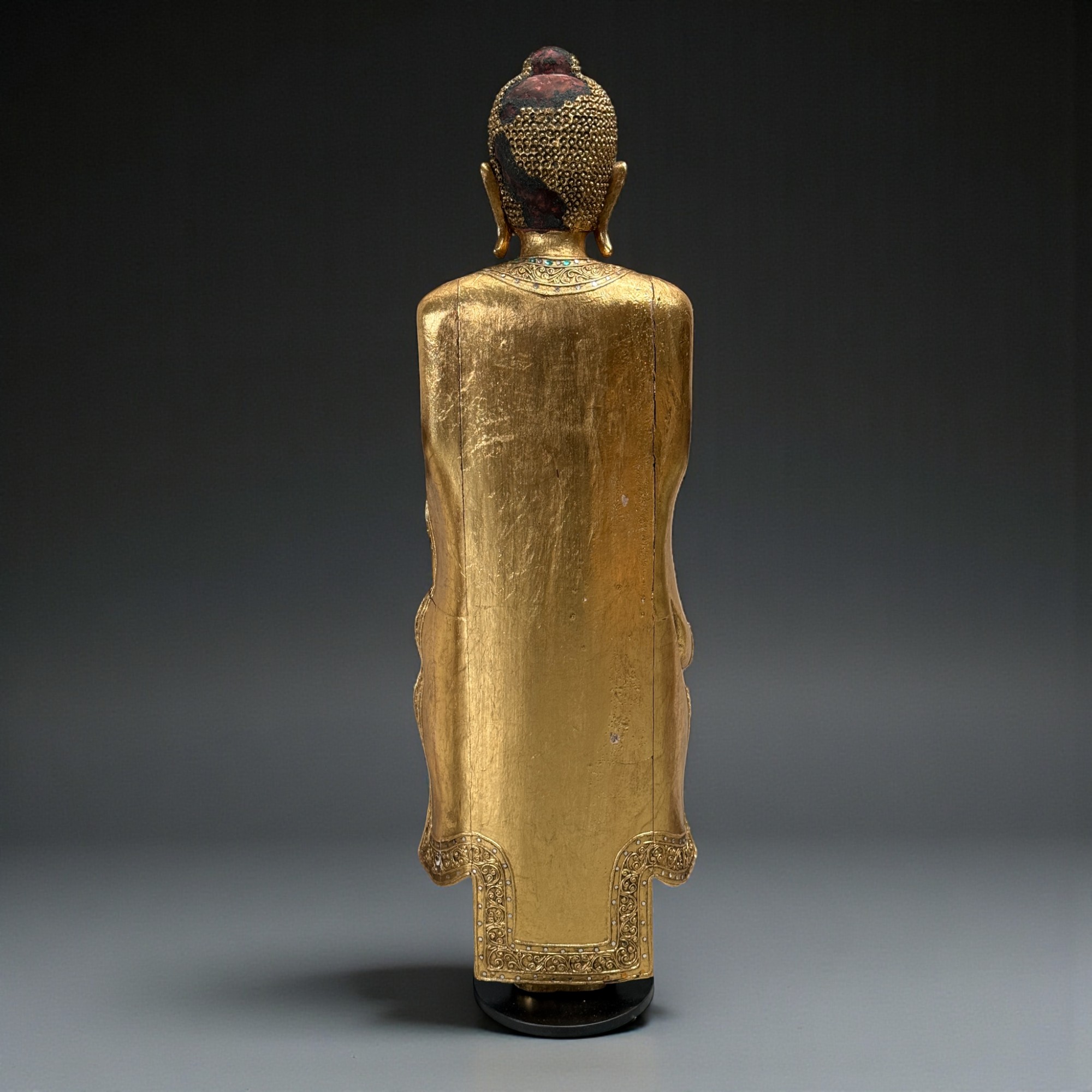 Holz Buddha Statue Thailand blattvergoldet 110 cm groß