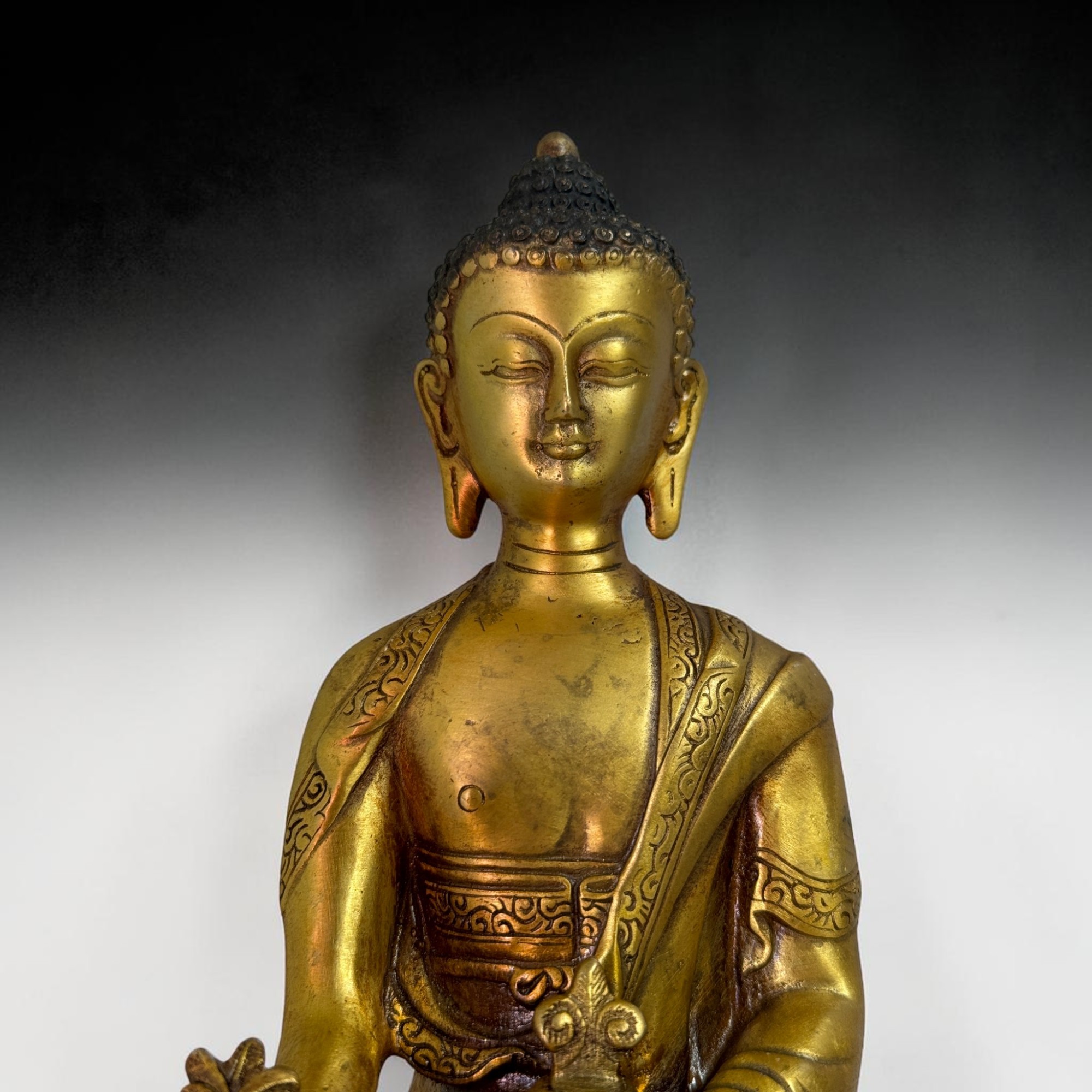 Medizin Buddha Figur Bronze – Tibet Heilung & Harmonie (20 cm)