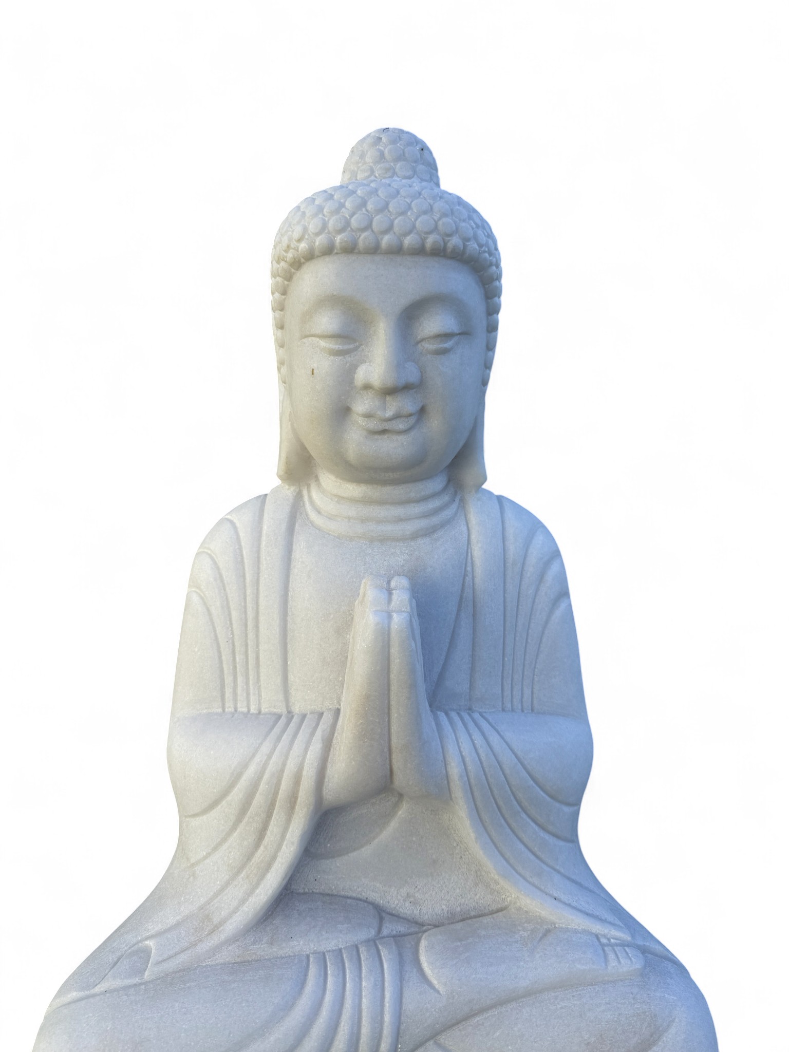Garten Buddha Statue Marmor Stein Anjali Mudra