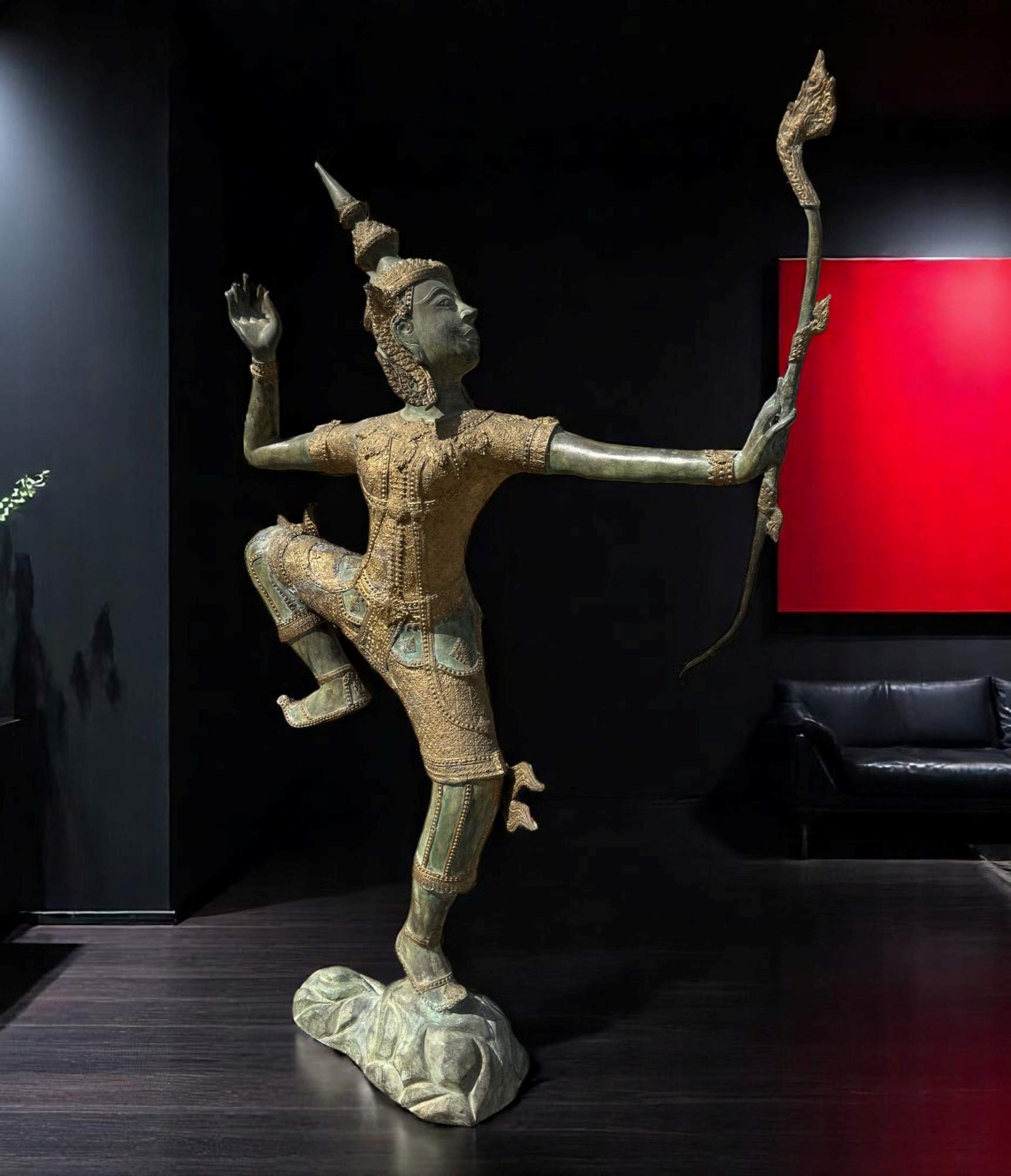 Thailändische Rama Bronze Statue Avatur Vishnus 166 cm groß