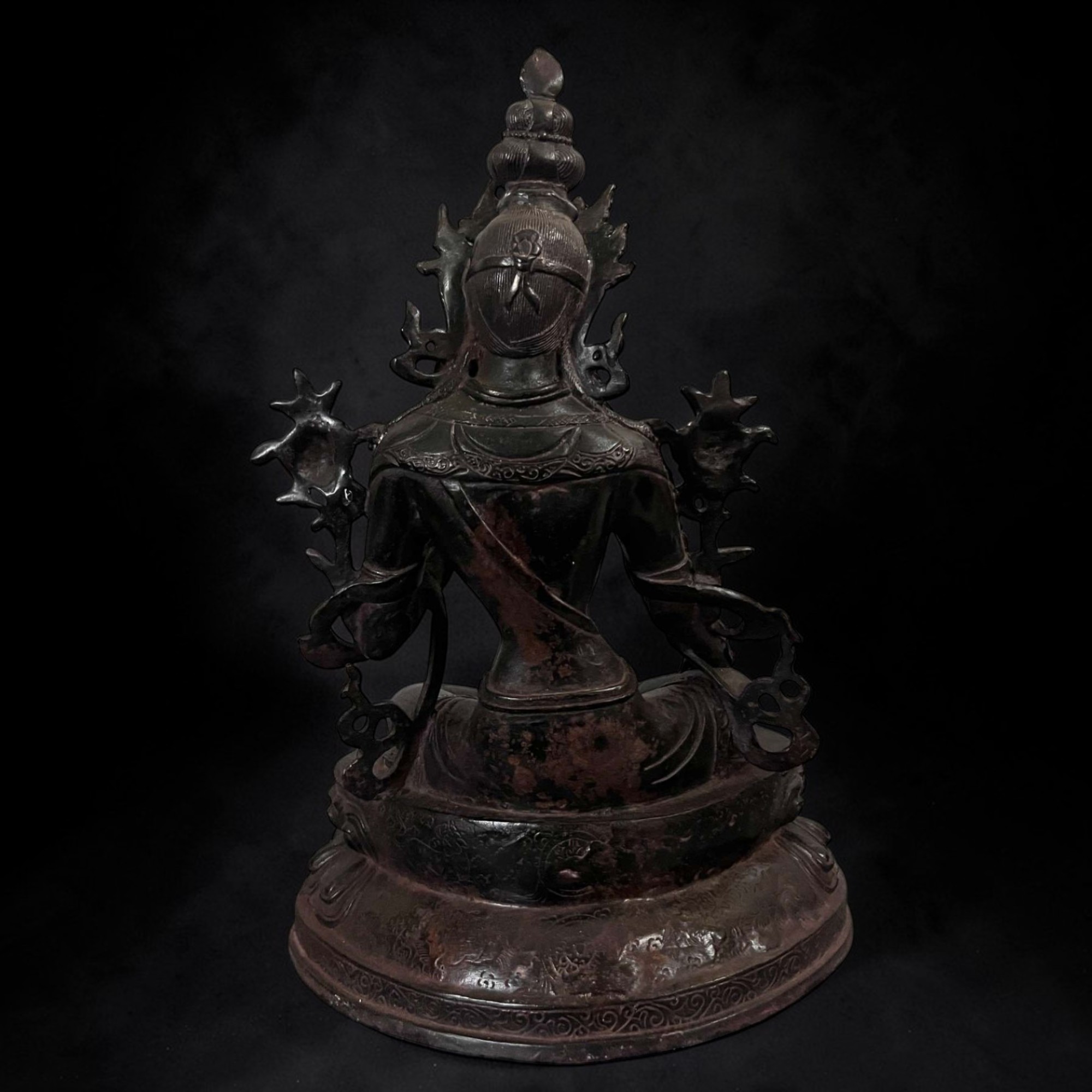 Grüne Tara Buddha Figur aus Bronze 32 cm