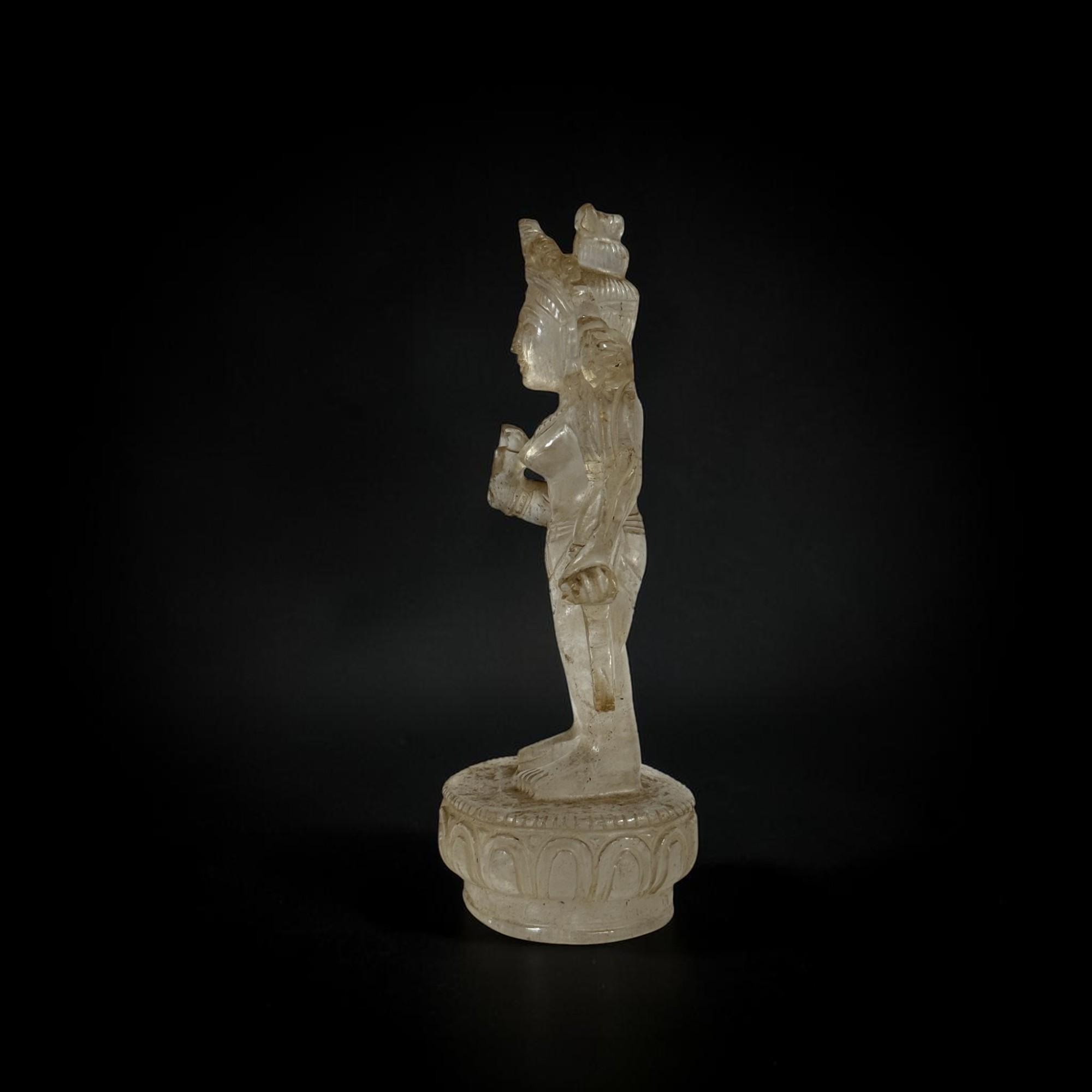 Tara Statue aus echtem Bergkristall handgeschnitzt Nepal 17,5 cm