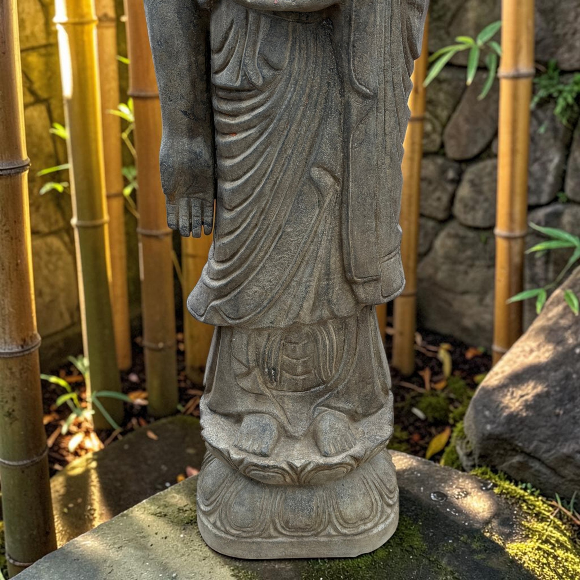 Stein Buddha Statue Garten Skulptur 120 cm groß