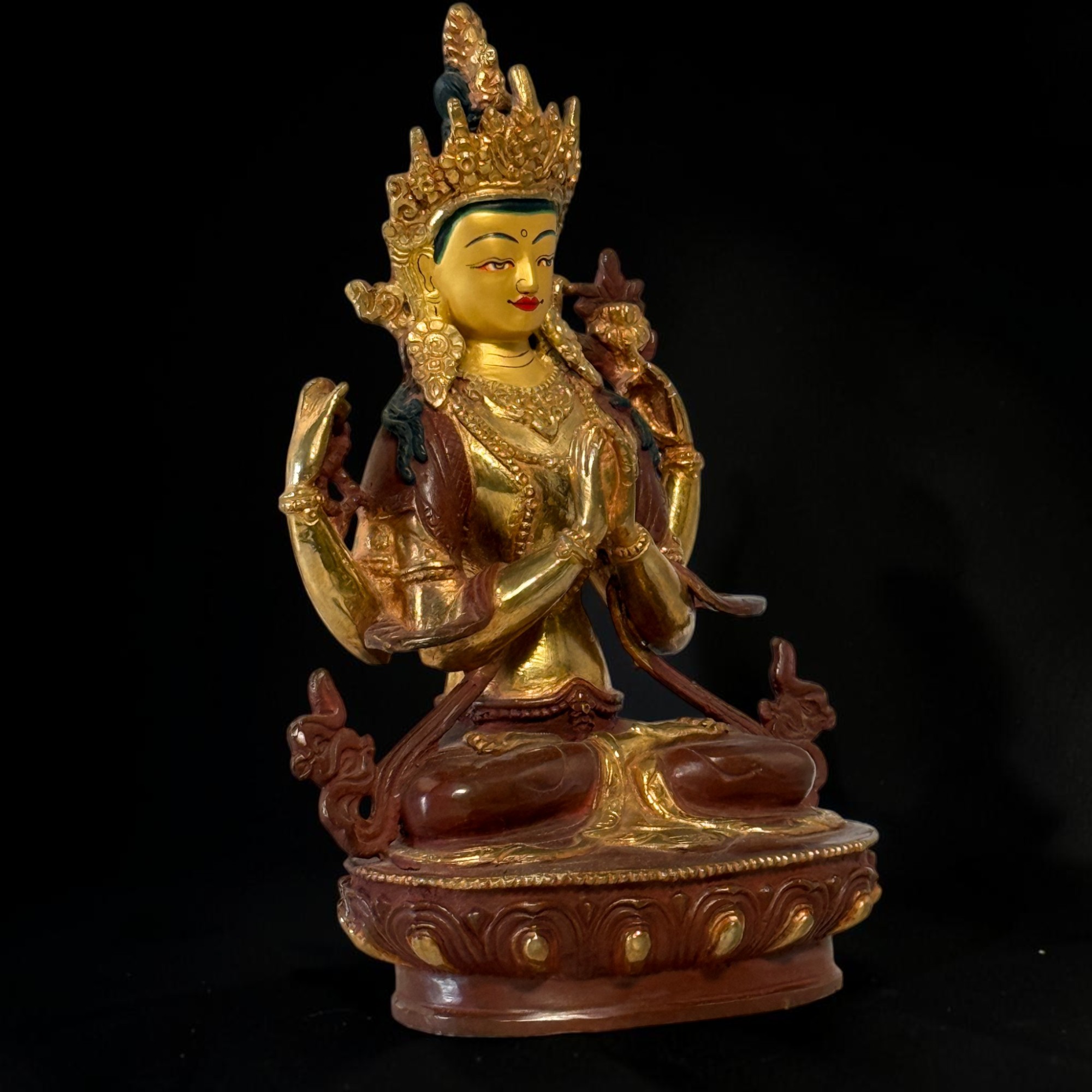 Buddha Figur Chenrezi Avalokiteshvara Bronze