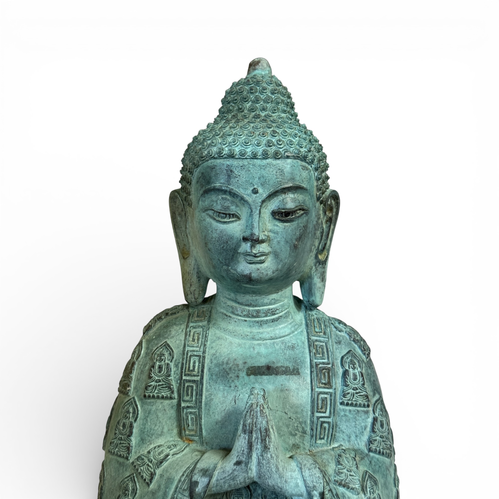 Bronze Buddha Skulptur in betender Handhaltung