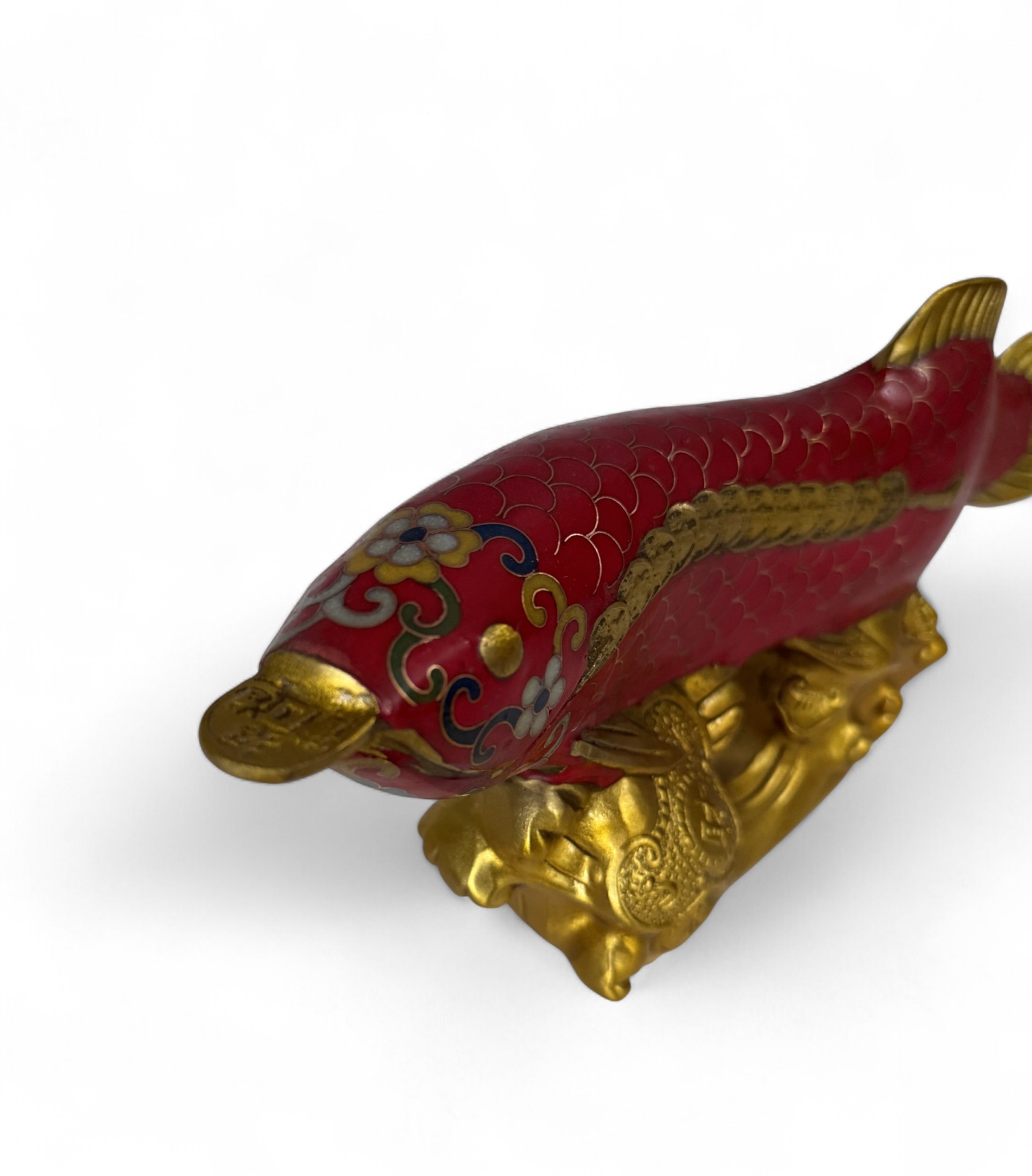 Koifisch Bronze Skulptur Cloisonne Figur Reichtumssymbol