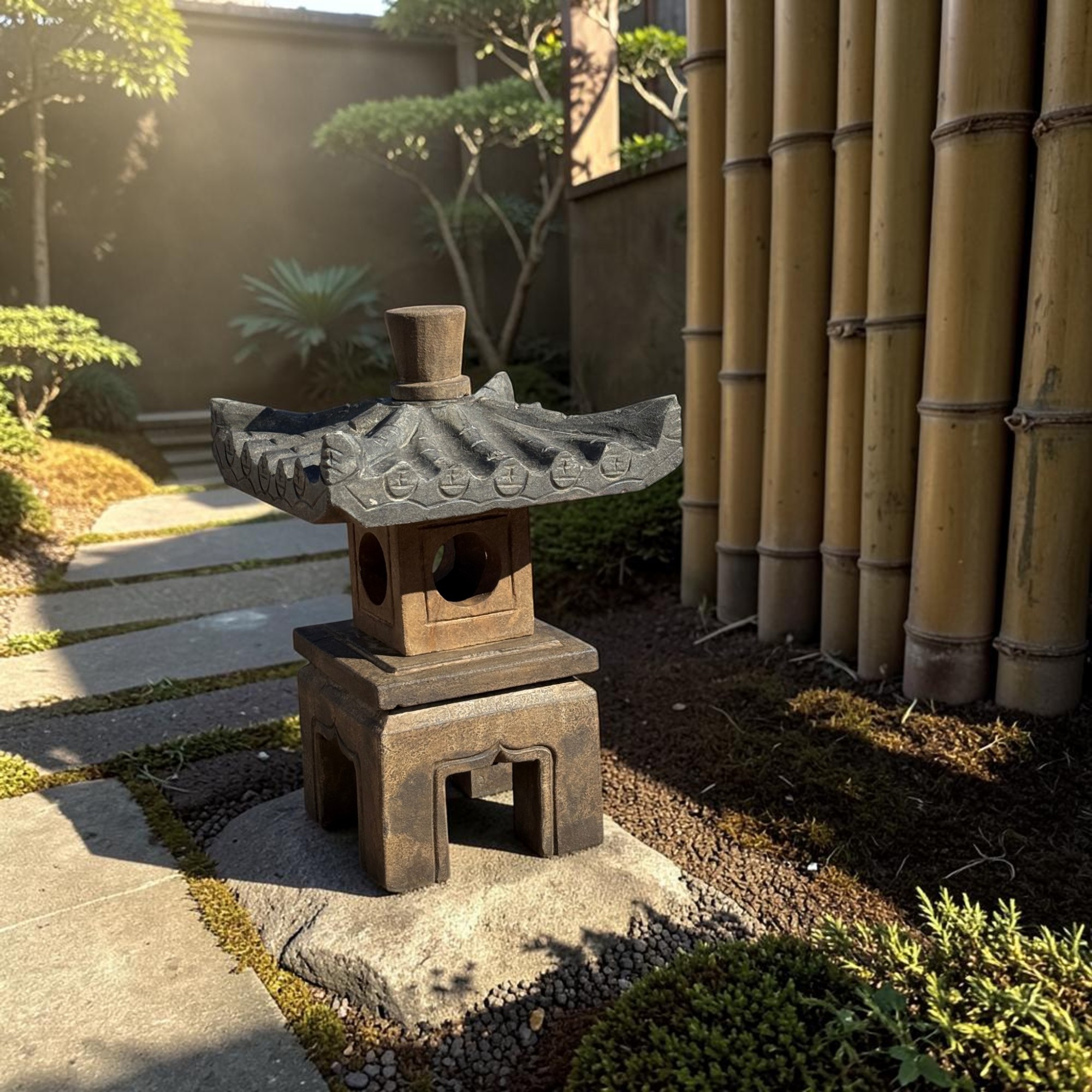 Geisterhaus, chinesische Steinlaterne, Ahnenhaus - Totenhaus Naturstein