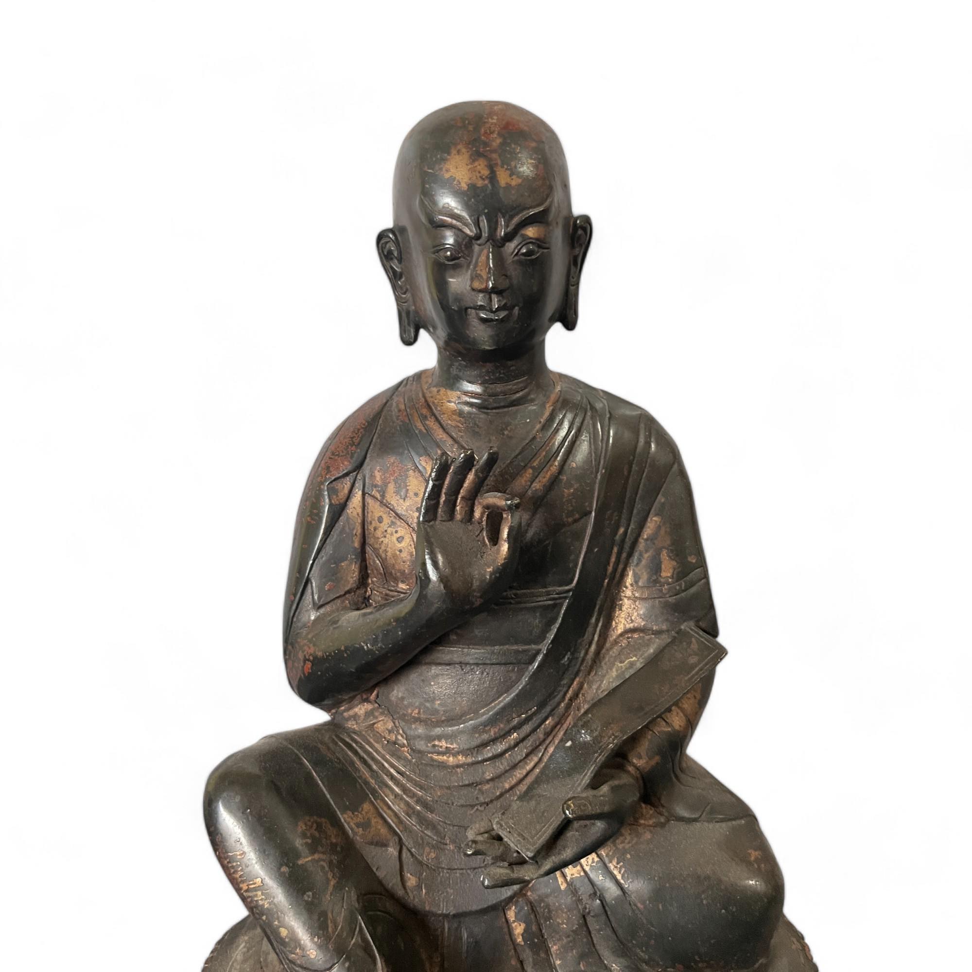 Buddhistische Lama Bronze Figur (31cm) Guru