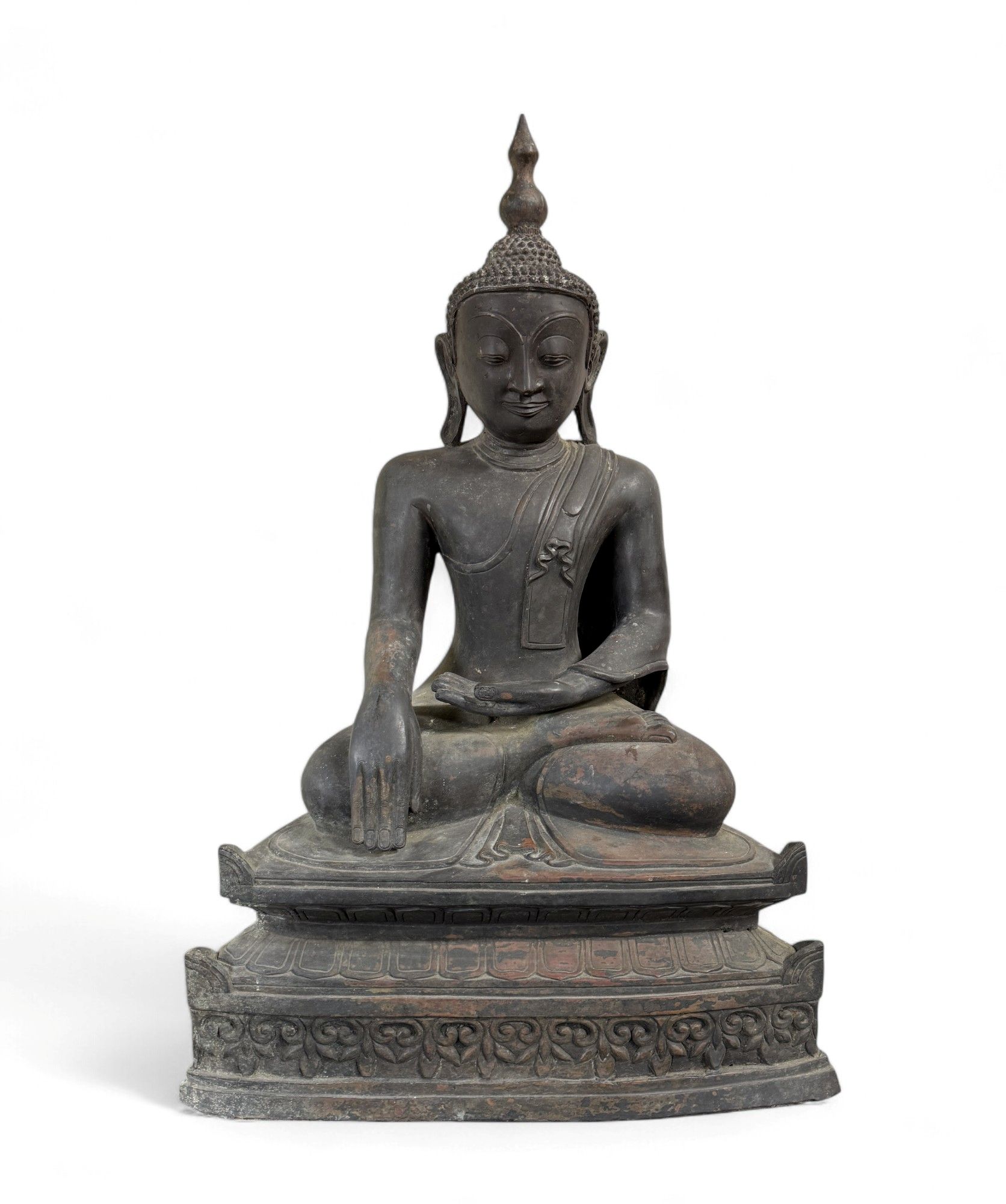 Alte Shan Buddha Bronze Skulptur Burma Statue 72 cm groß