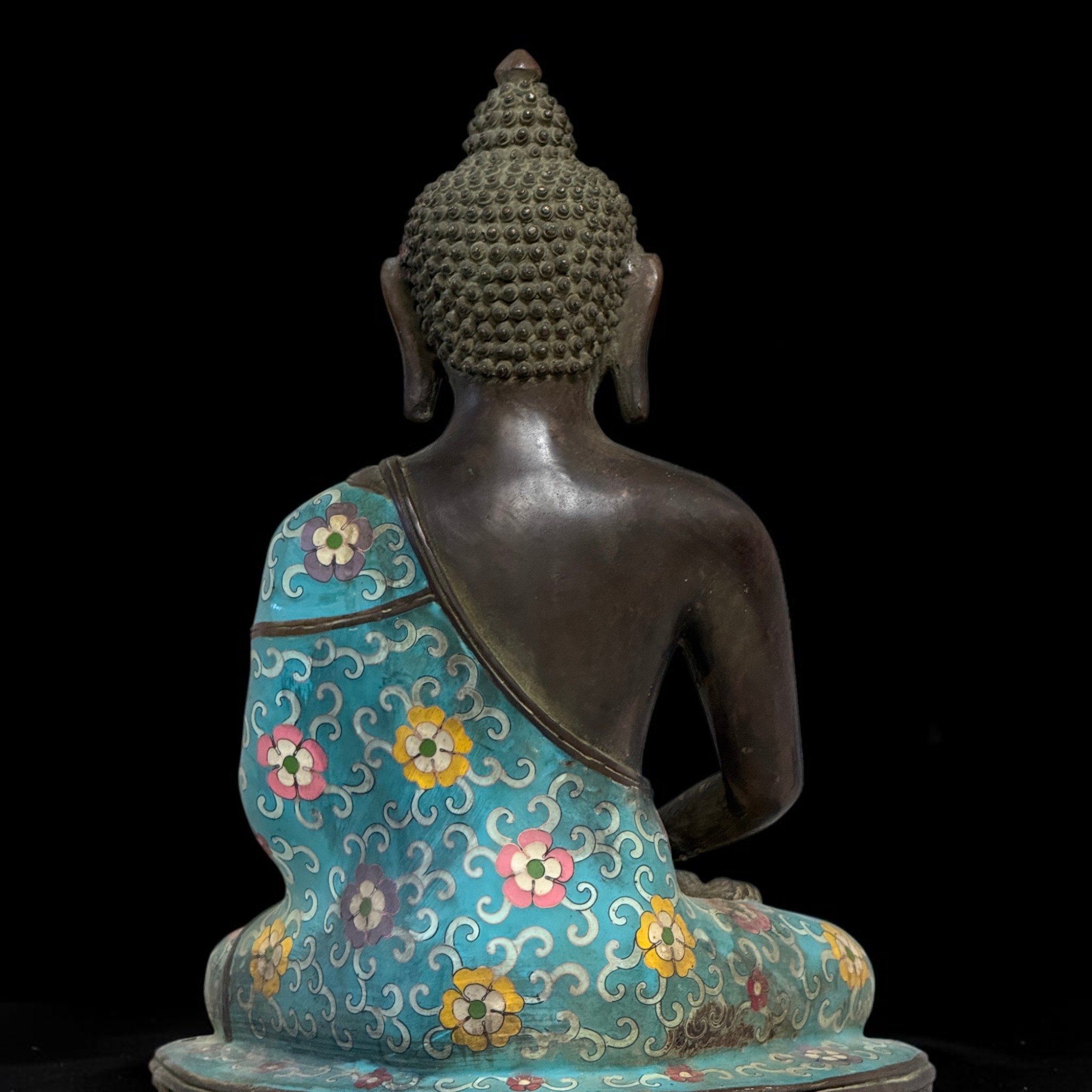 Buddha Figur Bronze China Cloisonne Skulptur 40 cm groß