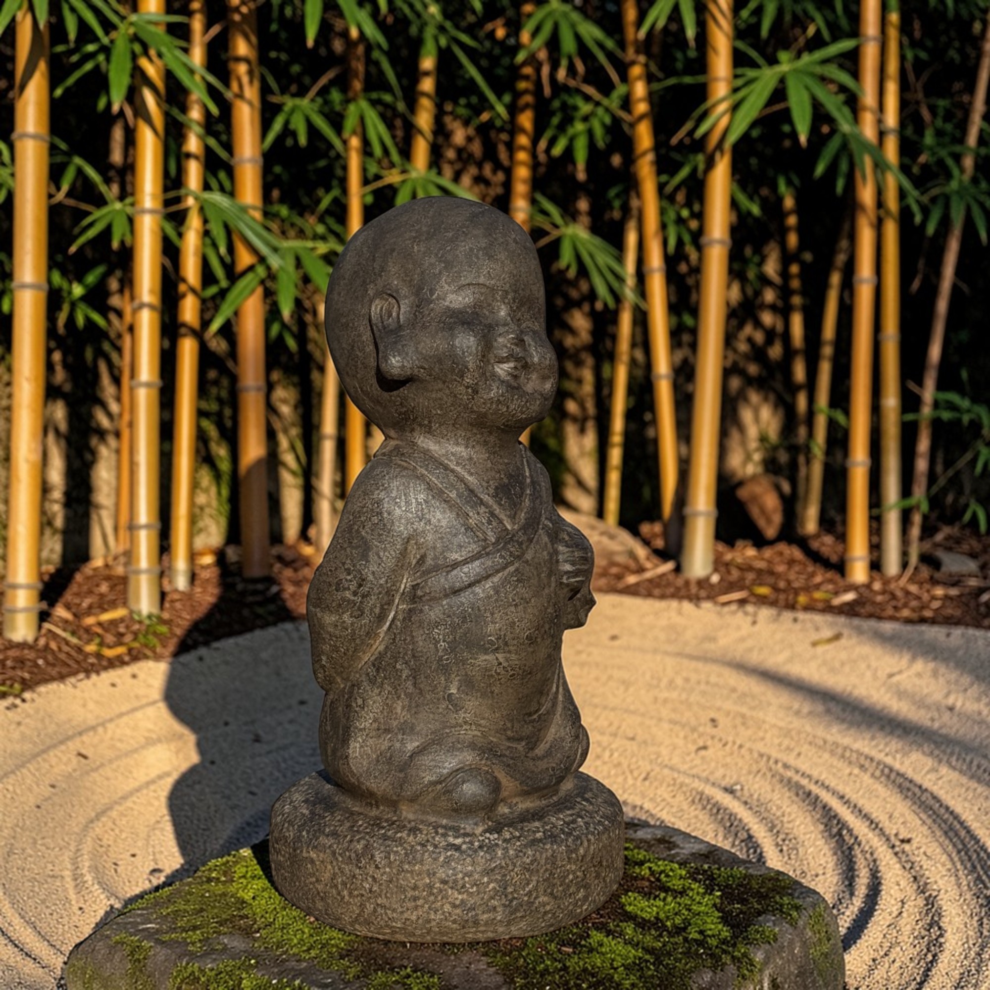 Zen Mönch Garten Skulptur aus Naturstein