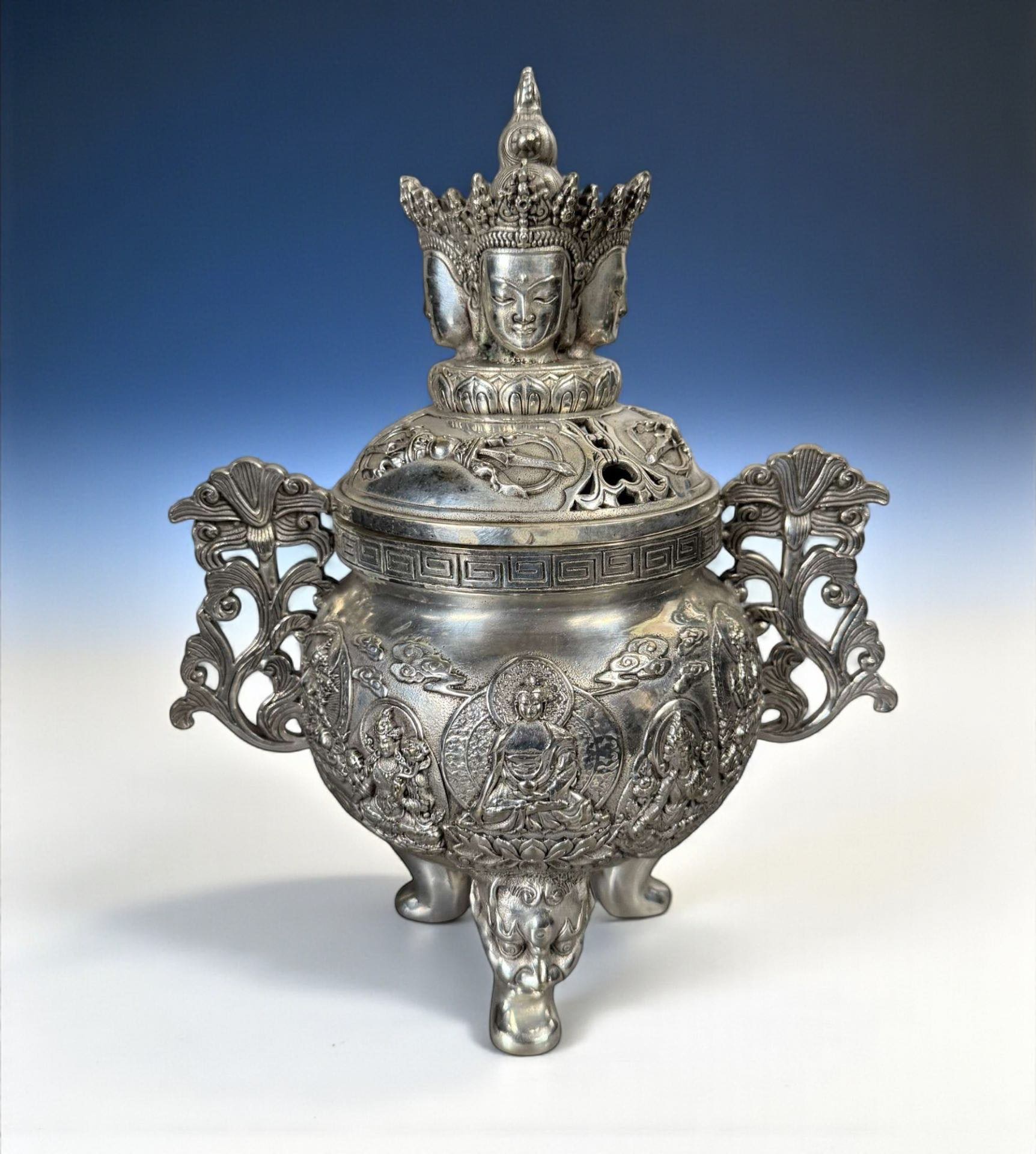 Bronze Räuchergefäß mit Buddha – spirituelle Dekoration