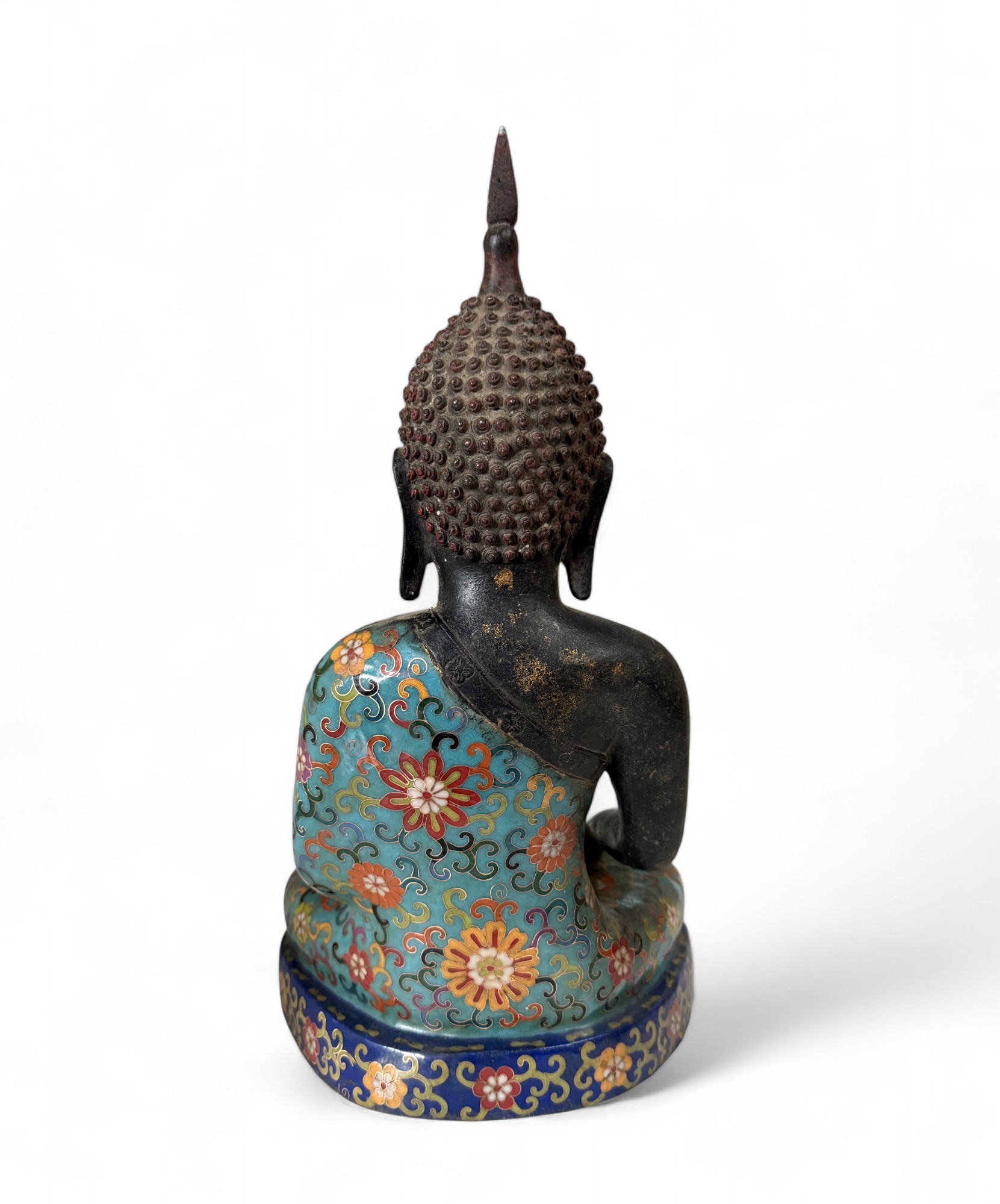 Buddha Figur Bronze Siddharta Gautama Cloisonne Skulptur 40 cm
