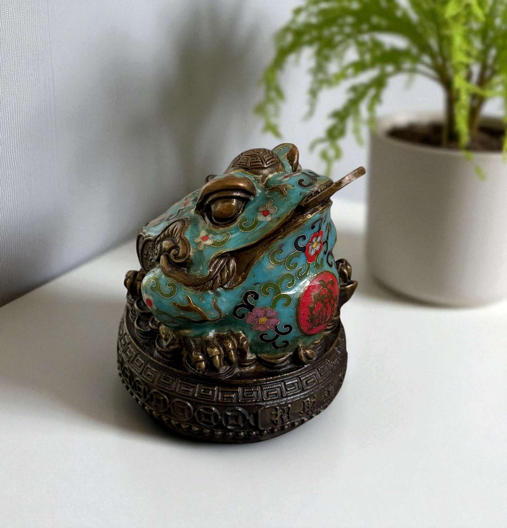 Geldkröte aus Bronze – Traditioneller Feng Shui Frosch