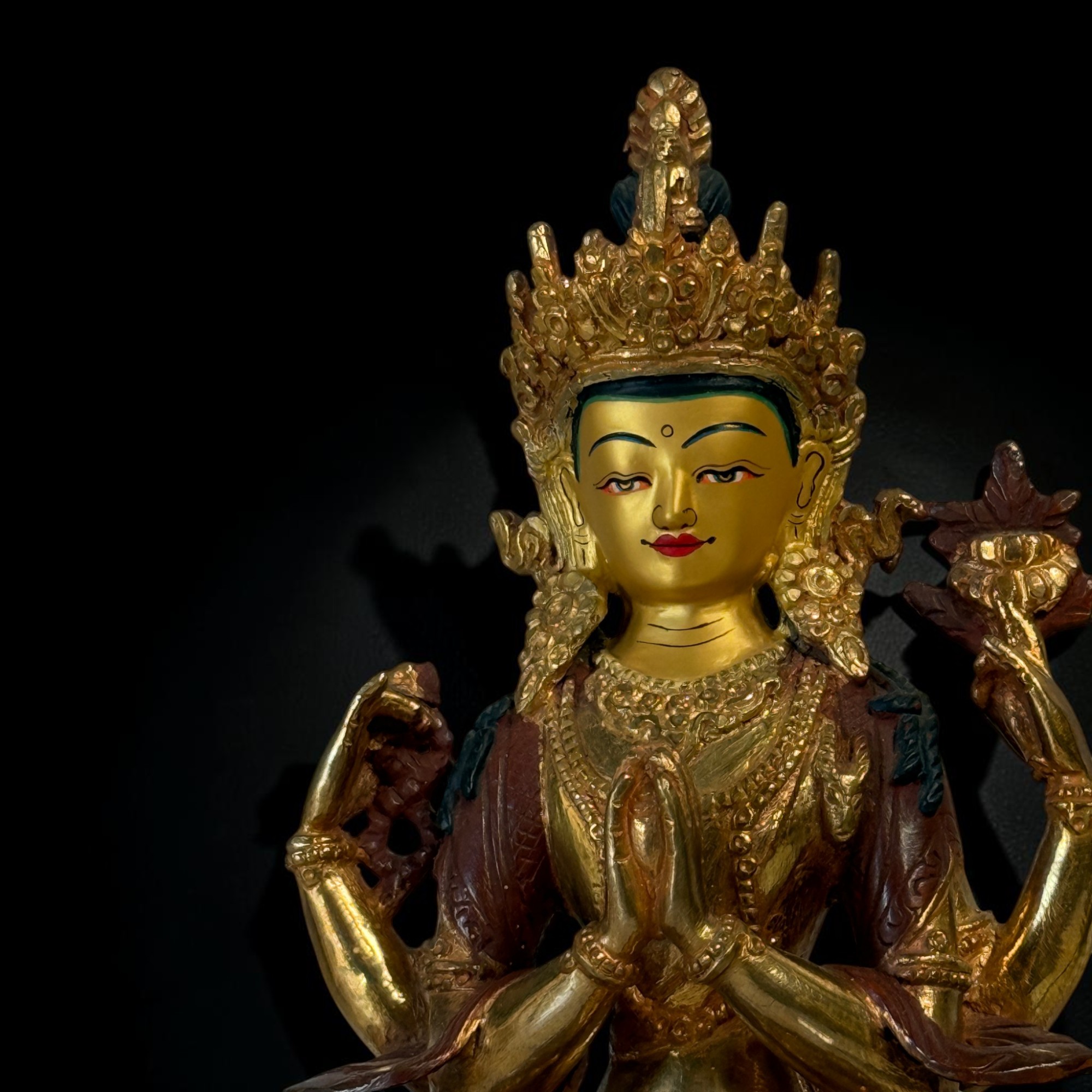 Buddha Figur Chenrezi Avalokiteshvara Bronze
