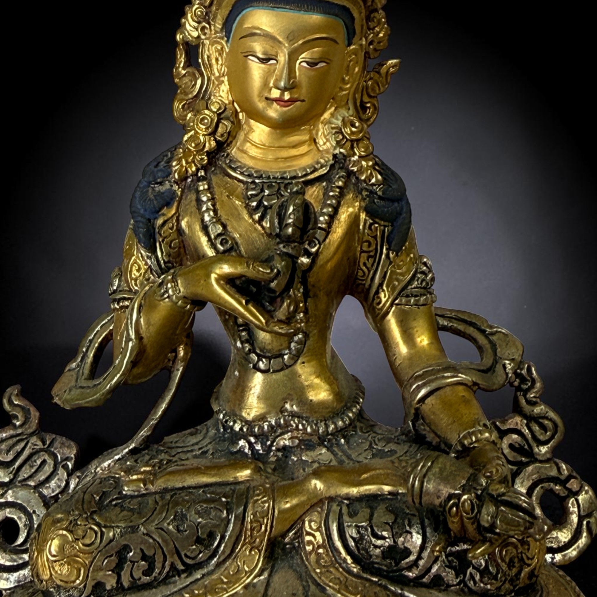 Alte Vajrasattva Figur aus Bronze Tibet/China 15,5cm