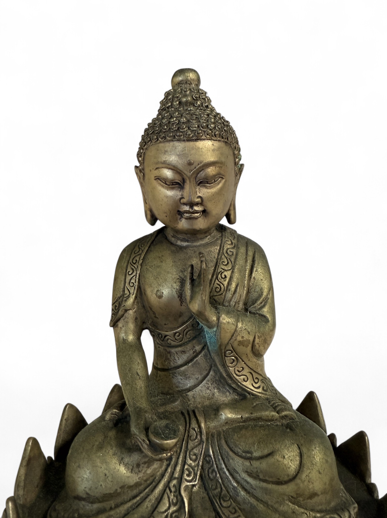 Buddha Figur Bronze 21 cm Tibet/China