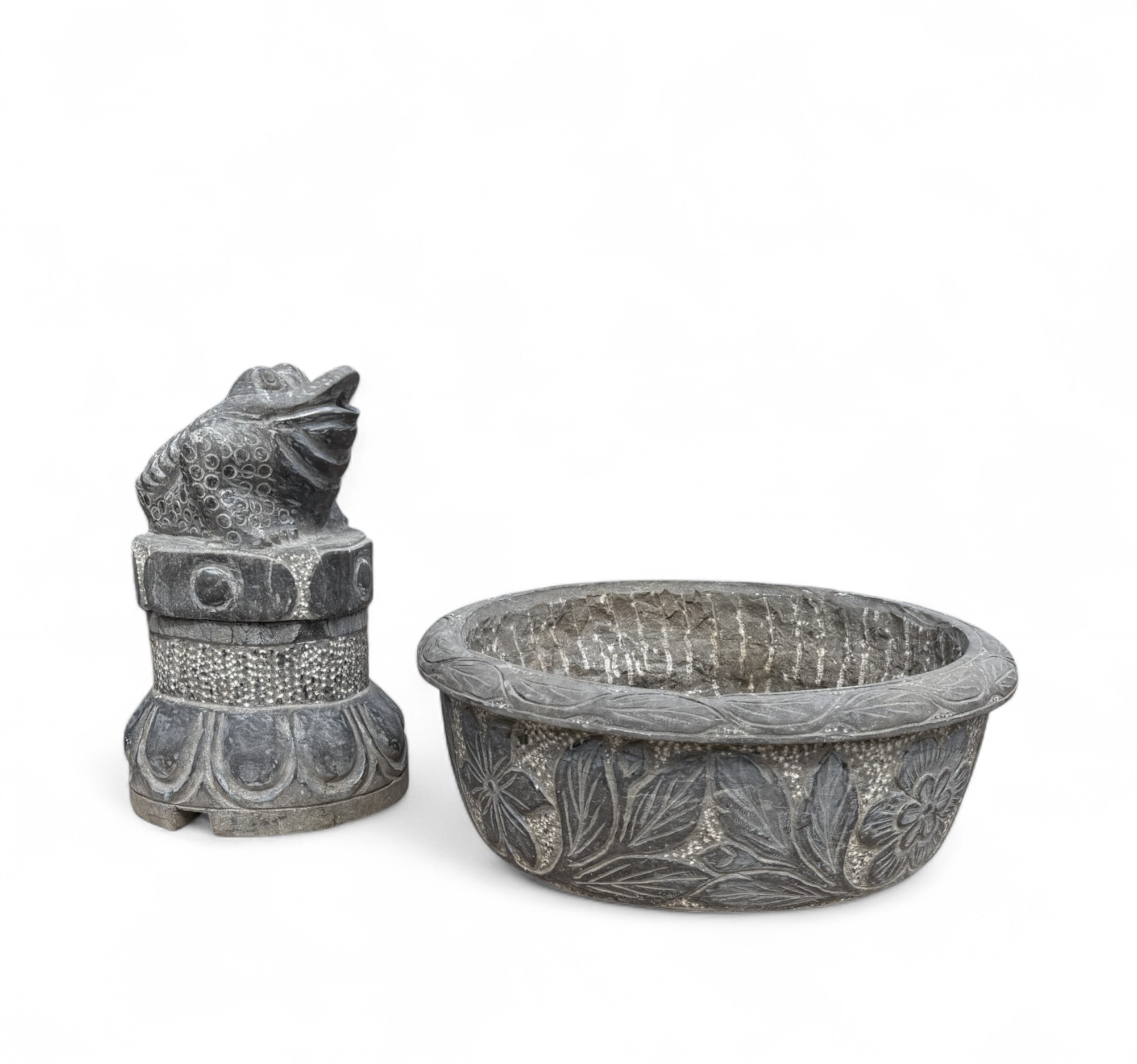 Frosch Brunnen aus Naturstein – Feng Shui Wasserspeier