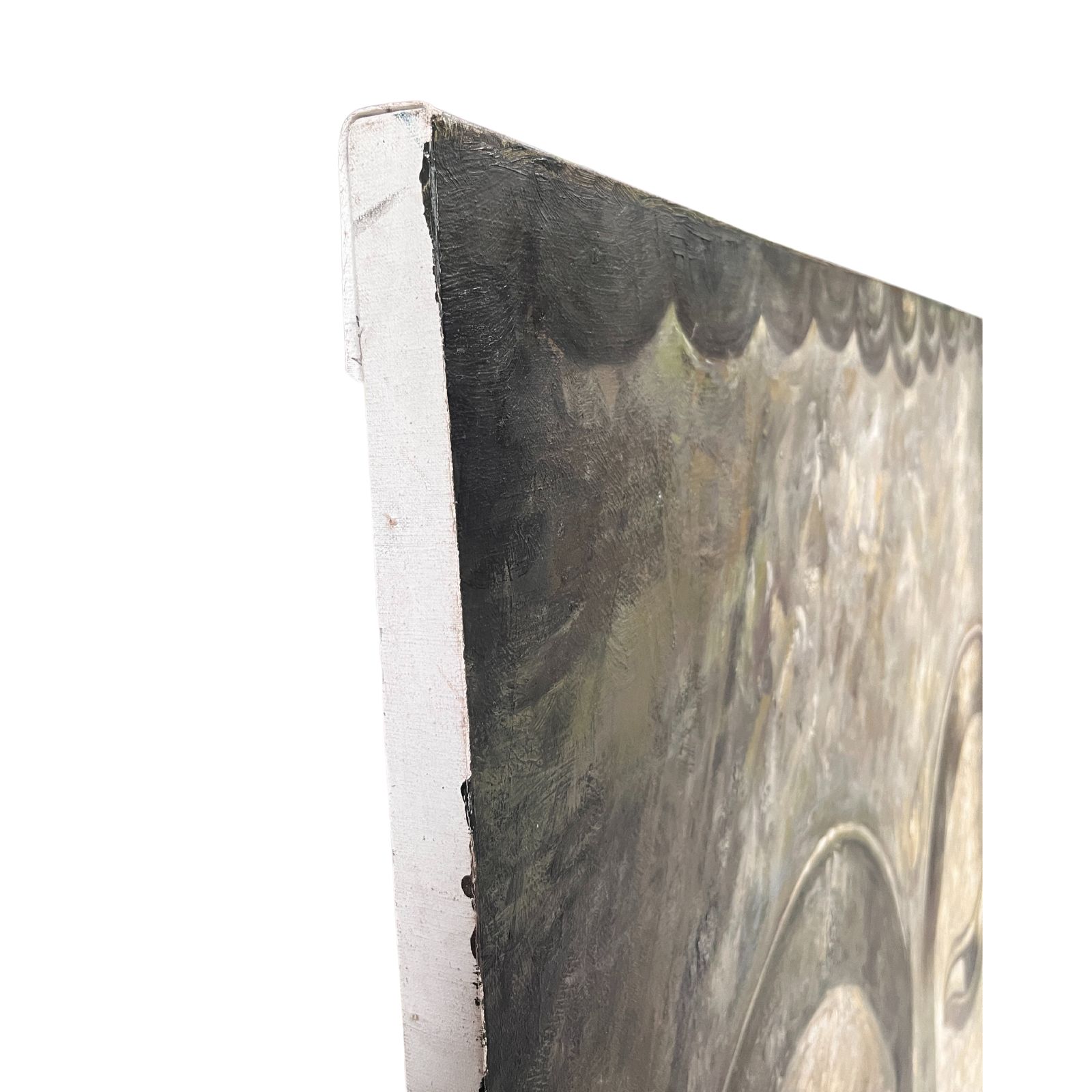 Gemälde Buddhakopf Acryl gemalt