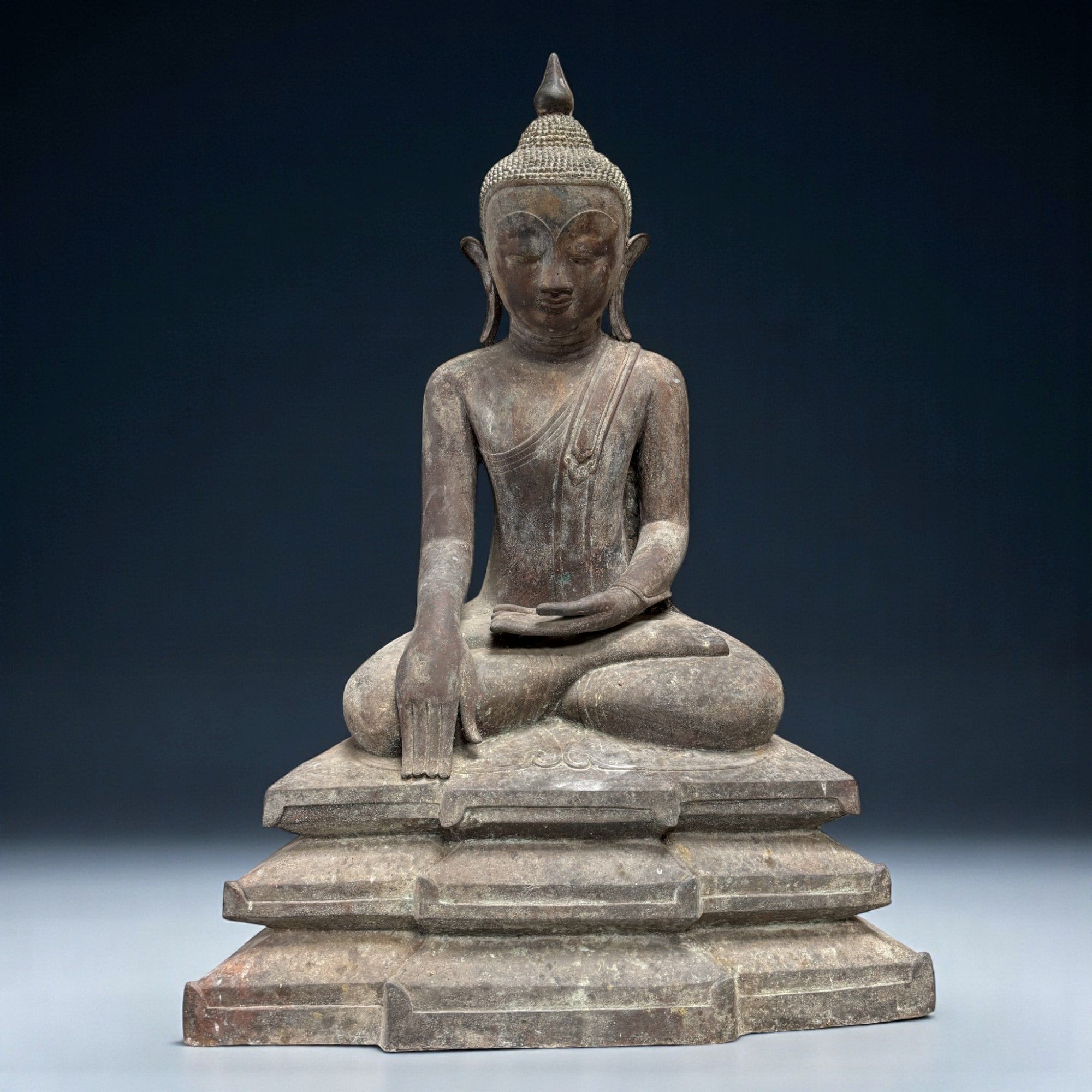 Große Burma Buddha Statue aus Bronze