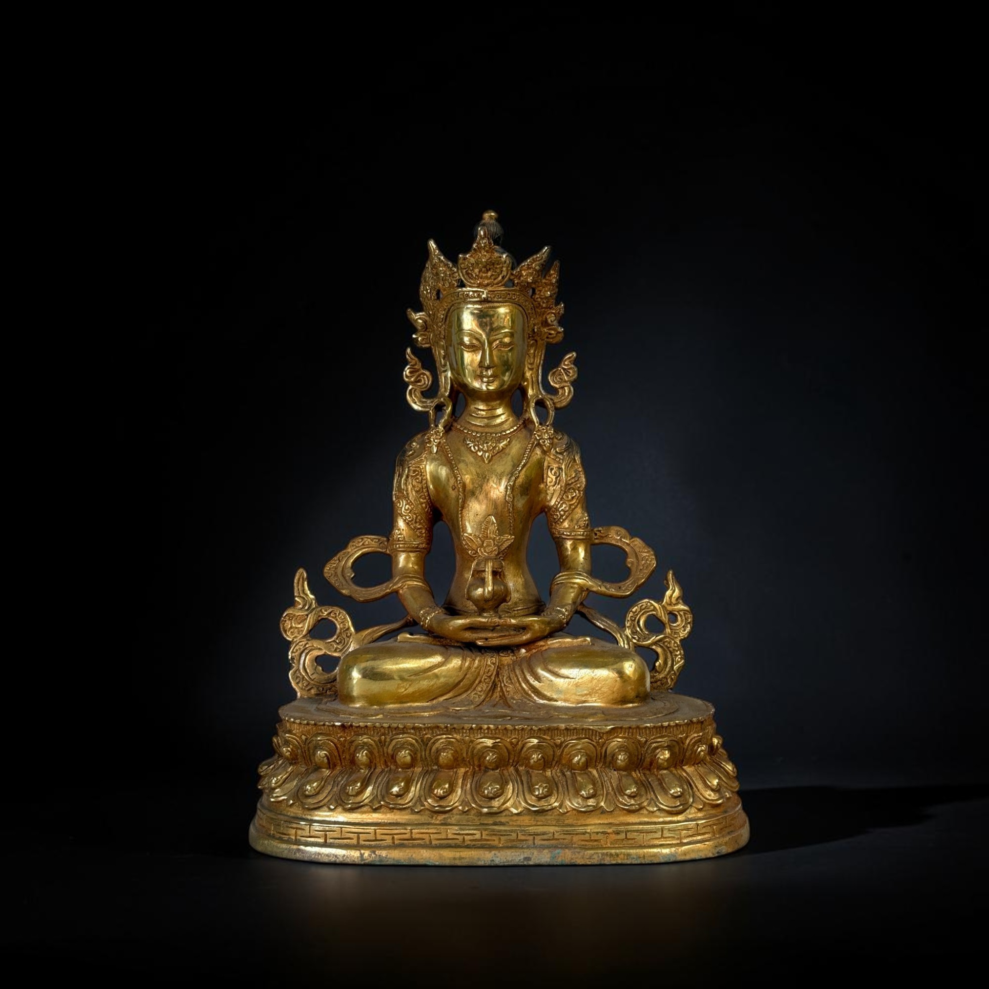 Amitayus Buddha Bronze Skulptur – Tibet/Sichuan
