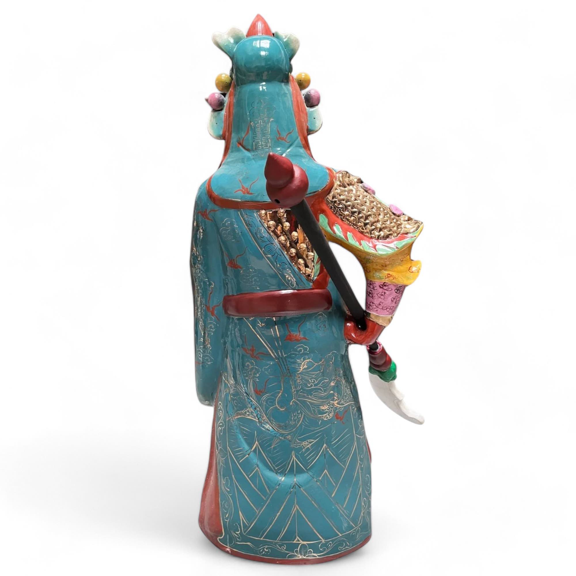 Guan Yu Krieger Statue China Porzellan - 99cm groß