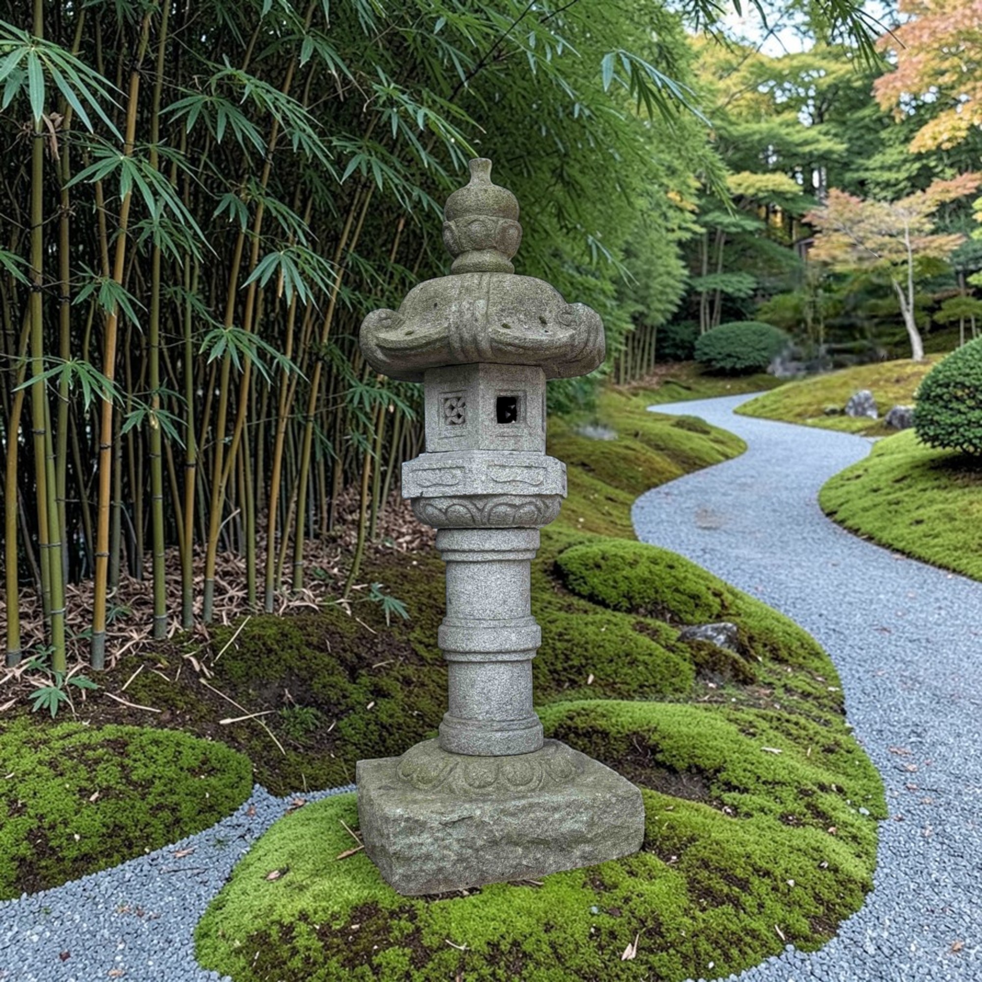 Japan Garten Pagode Steinlaterne aus Granitstein 158 cm groß