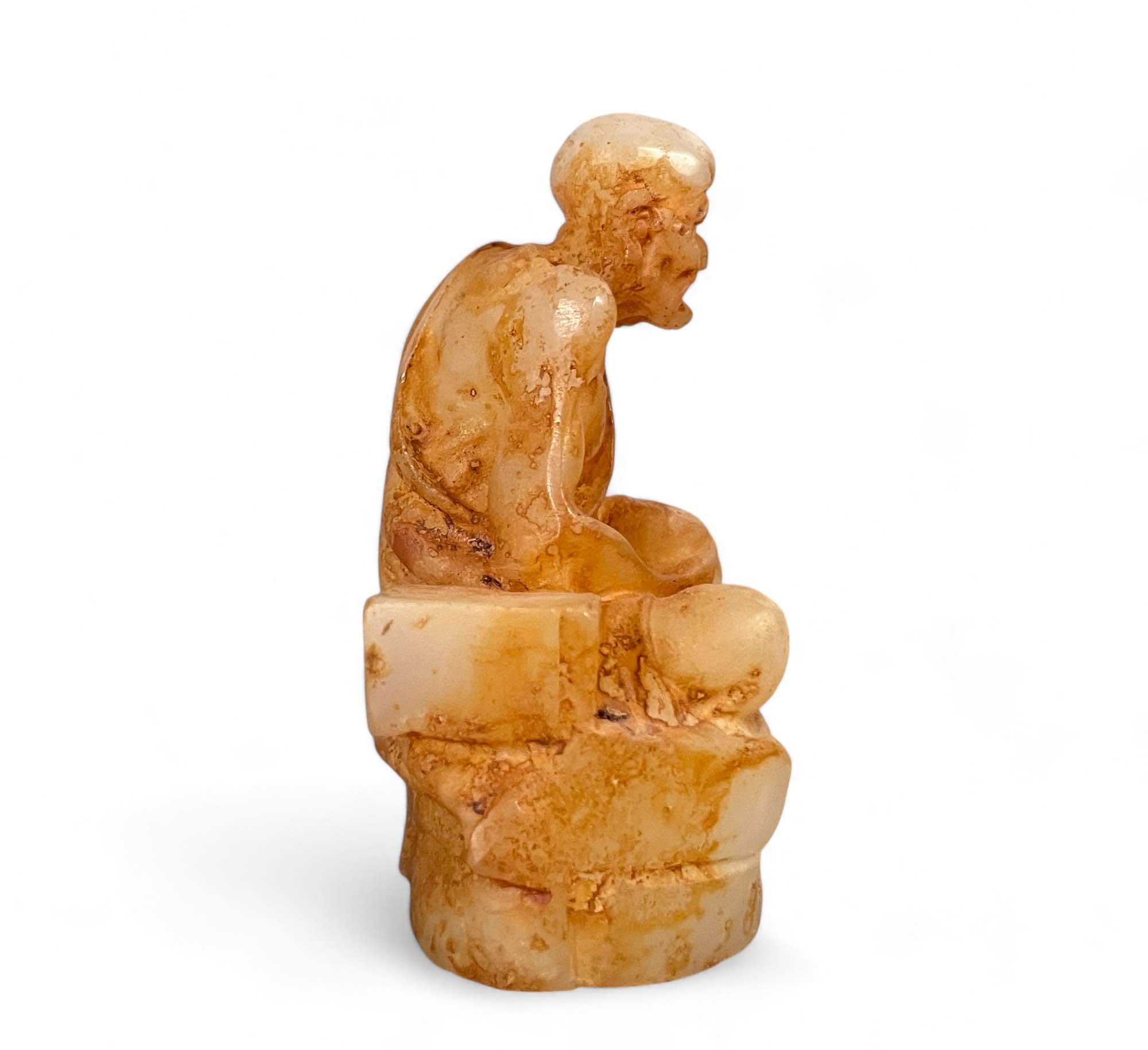 Arhat Lohan Figur (8,5cm) Hetian Jade