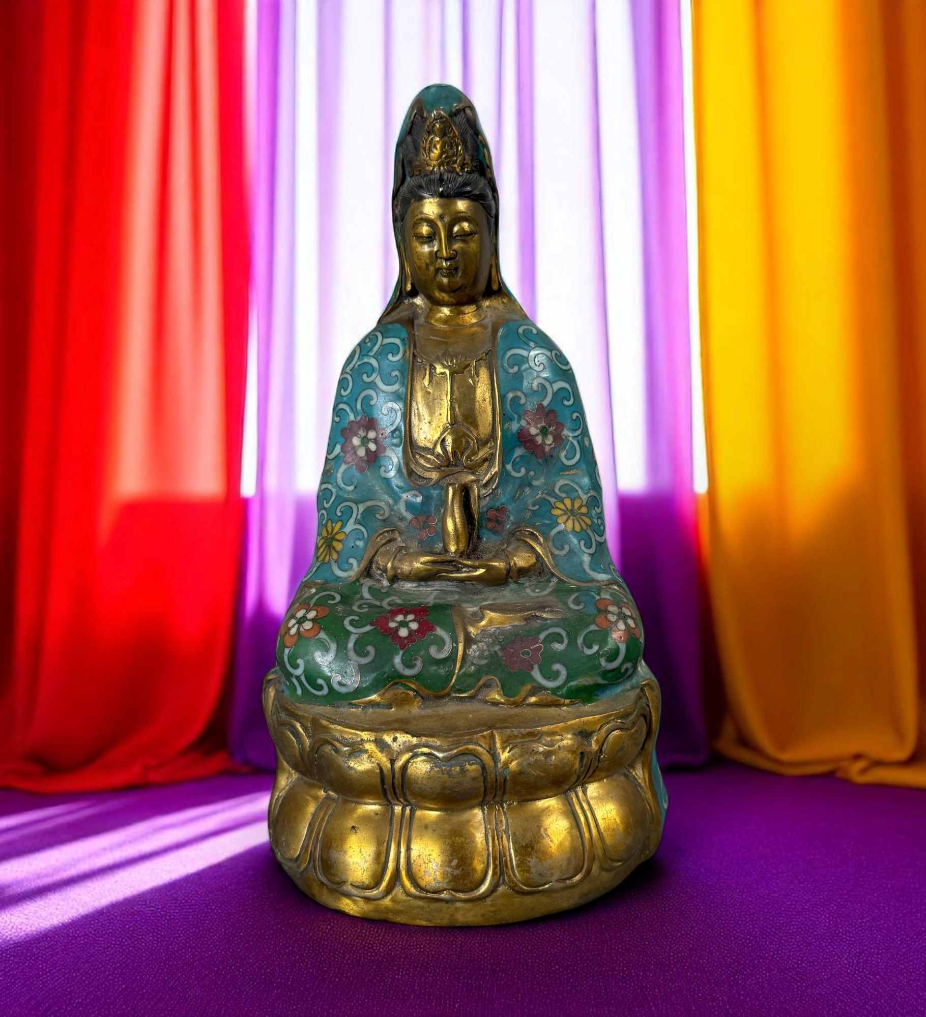 Guanyin Bronze Figur chinesischer Bodhisattva Buddha Skulptur