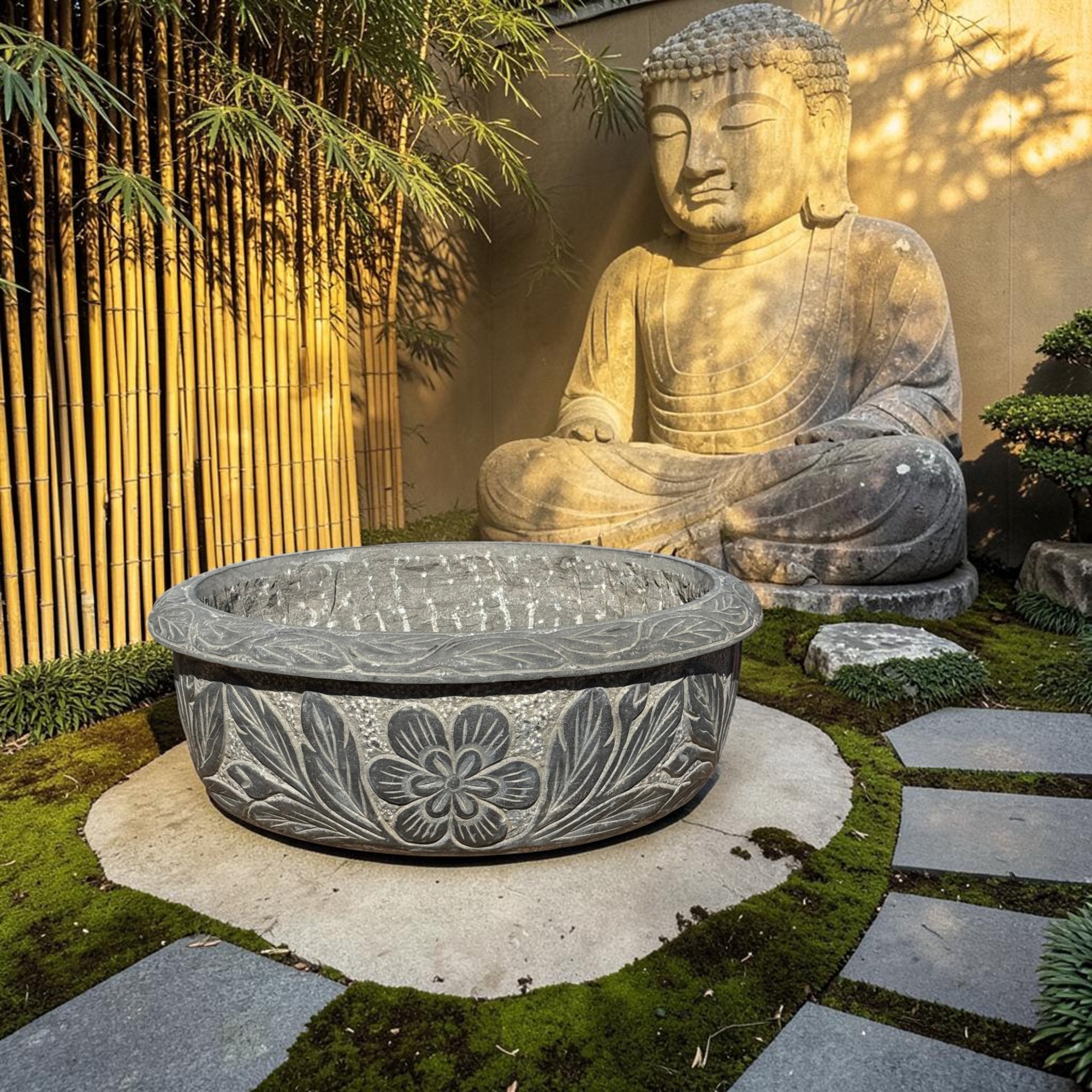 Frosch Brunnen aus Naturstein – Feng Shui Wasserspeier