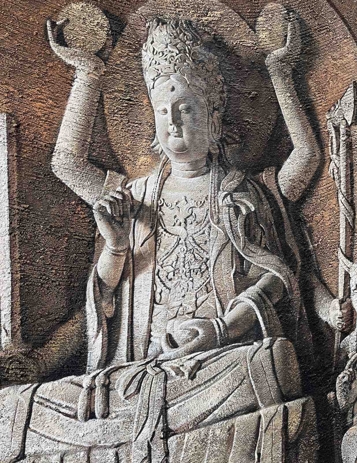 Buddha Gemälde Wandbild groß - Unikat