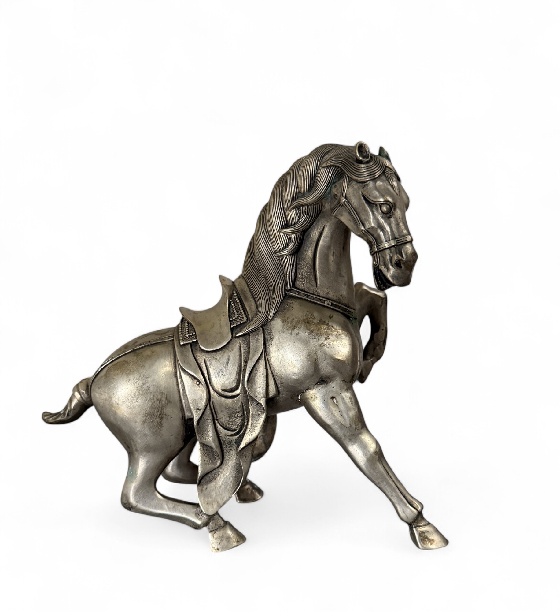 Chinesisches Tang Pferd – Bronze Replikat mit Grünspan & Patina, 21 cm