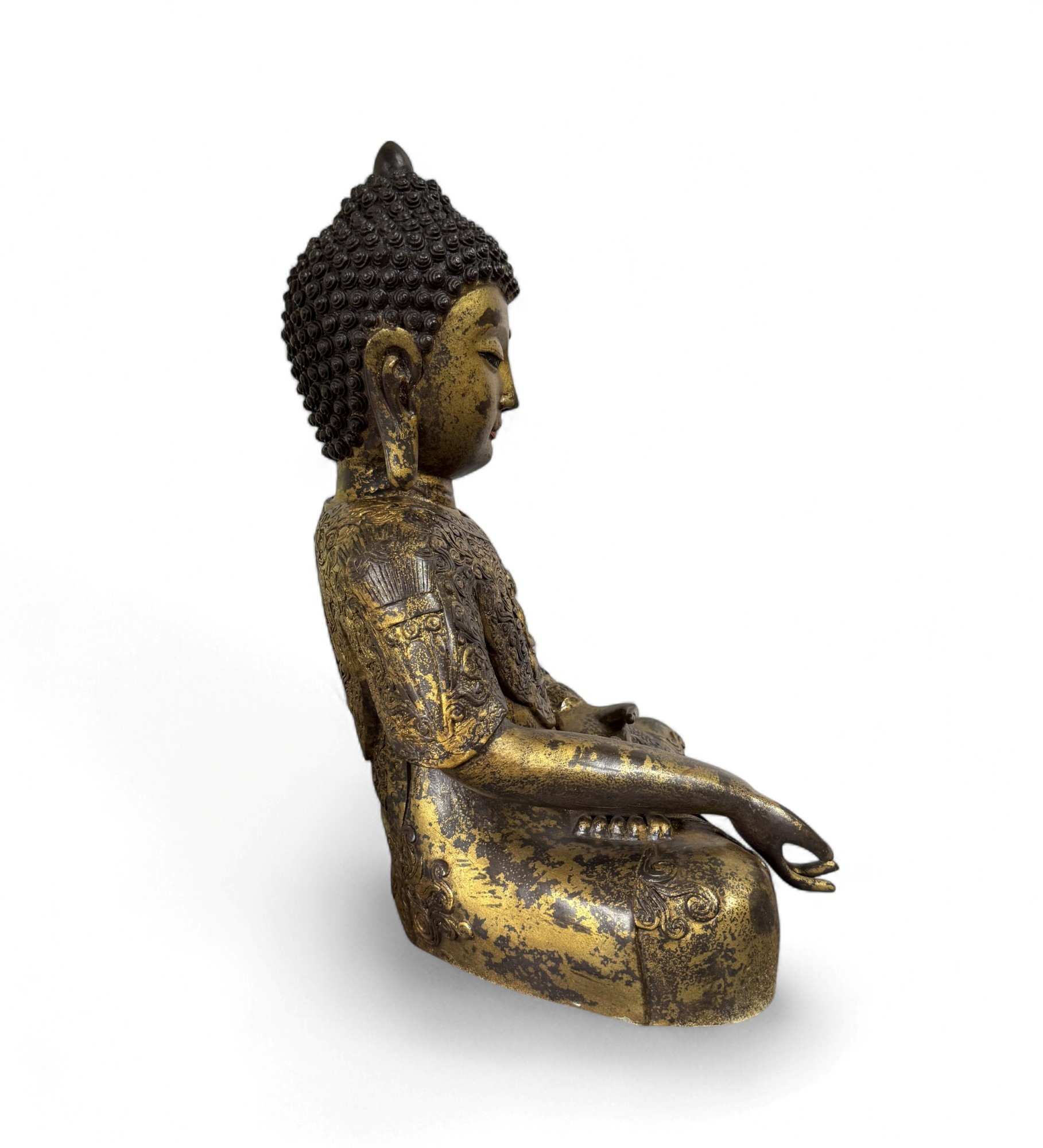Bronze-Buddha Figur 40  cm – Vitarka Mudra – Tibet China