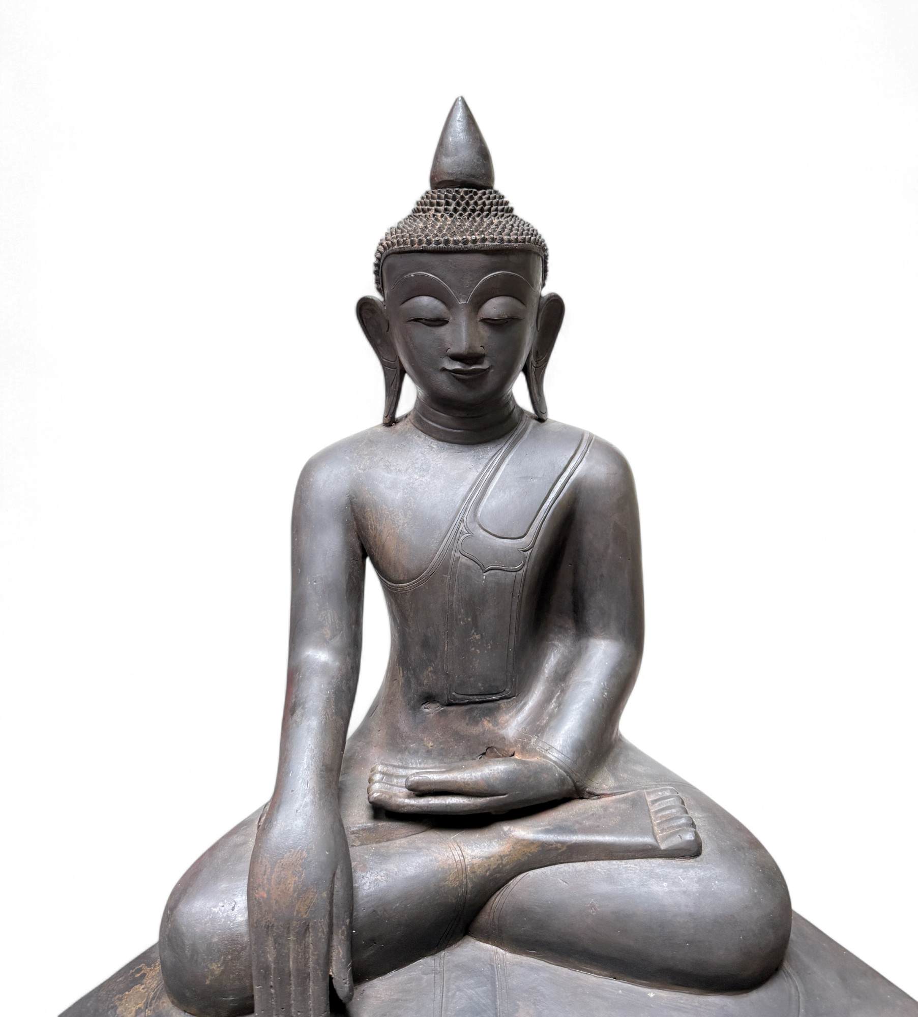 Shan Buddha Bronze Skulptur Burma Statue