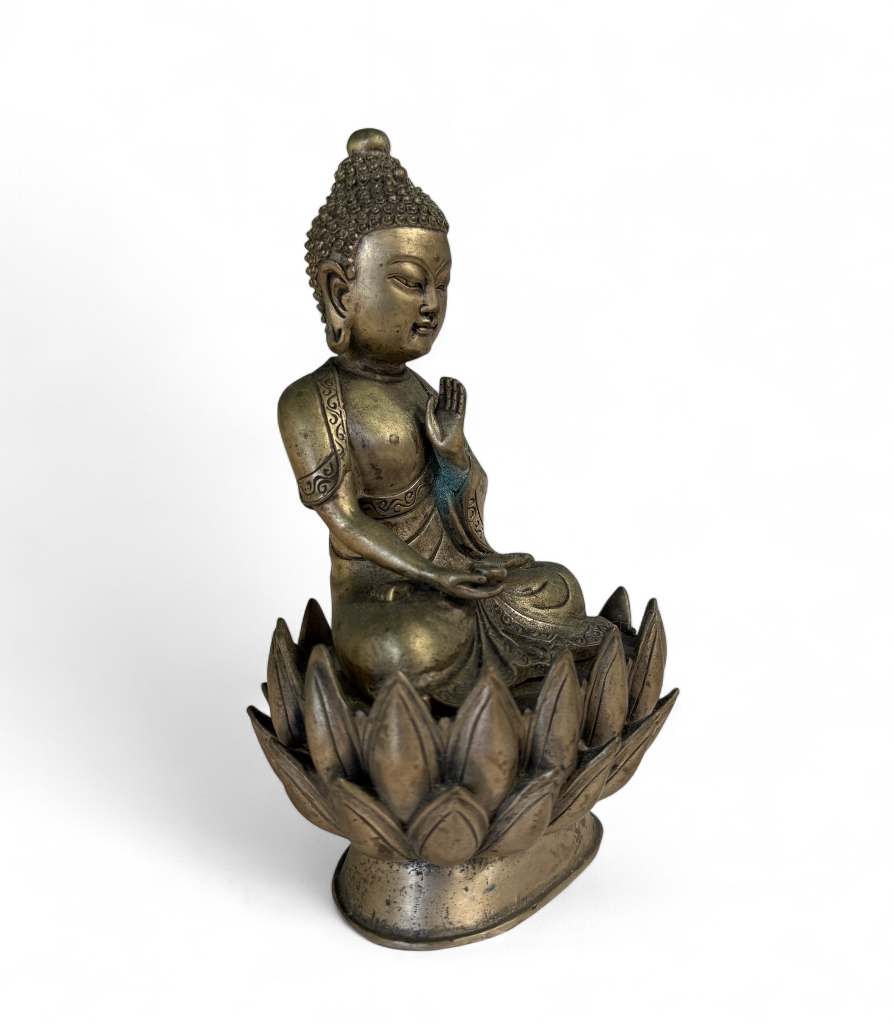 Buddha Figur Bronze 21 cm Tibet/China