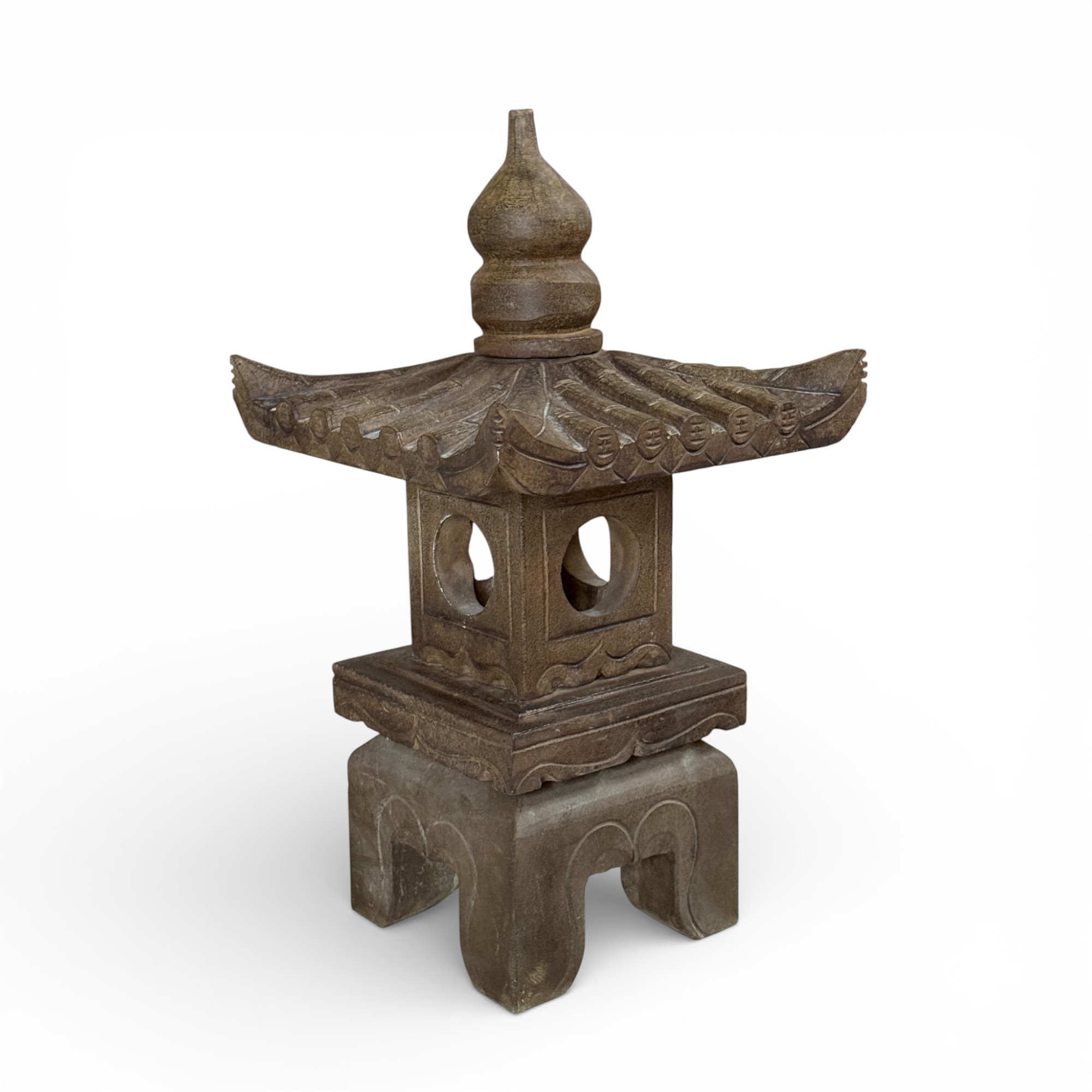 Chinesisches Geisterhaus - Steinlaterne aus Natur Stein - 65 cm