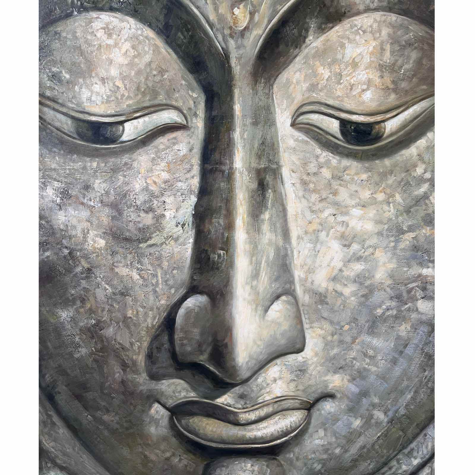 Gemälde Buddhakopf Acryl gemalt