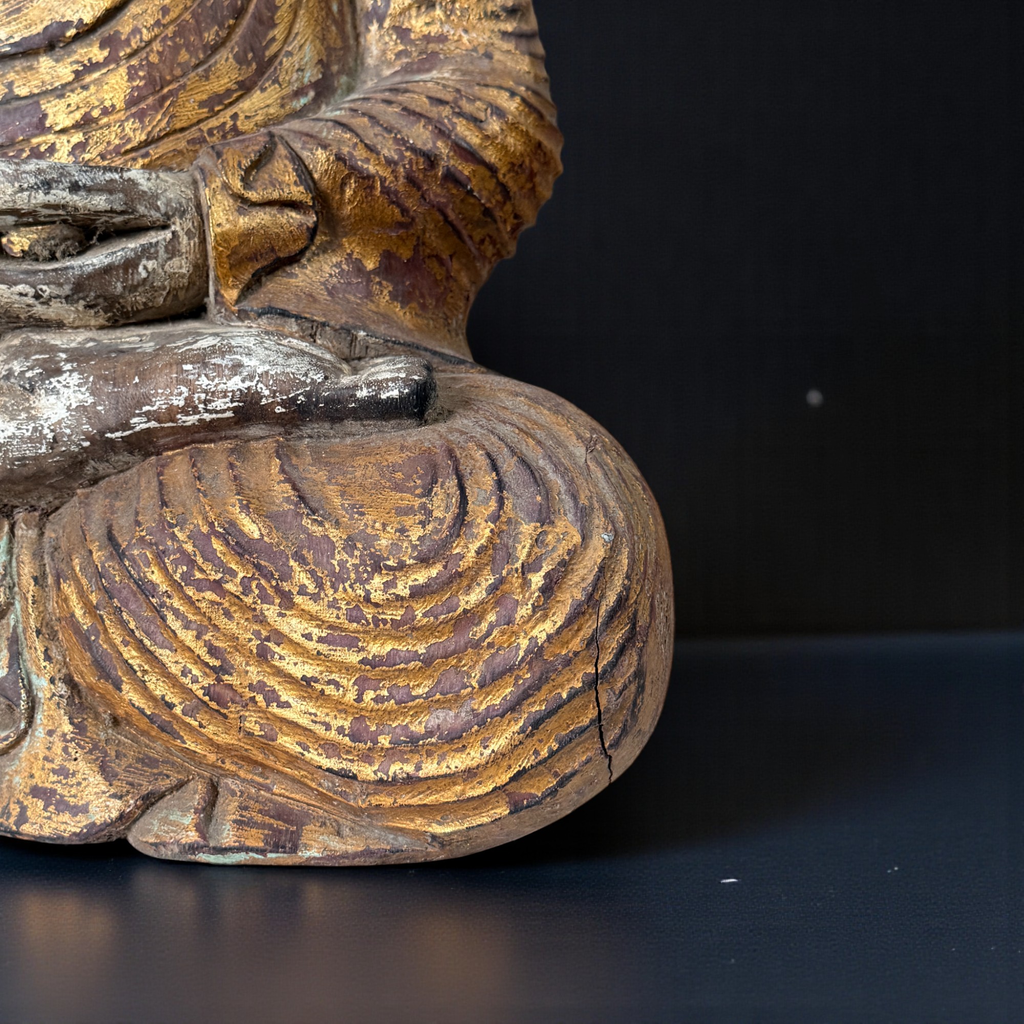 Großer Holz Buddha Skulptur - Vitarka Mudra - 63 cm groß