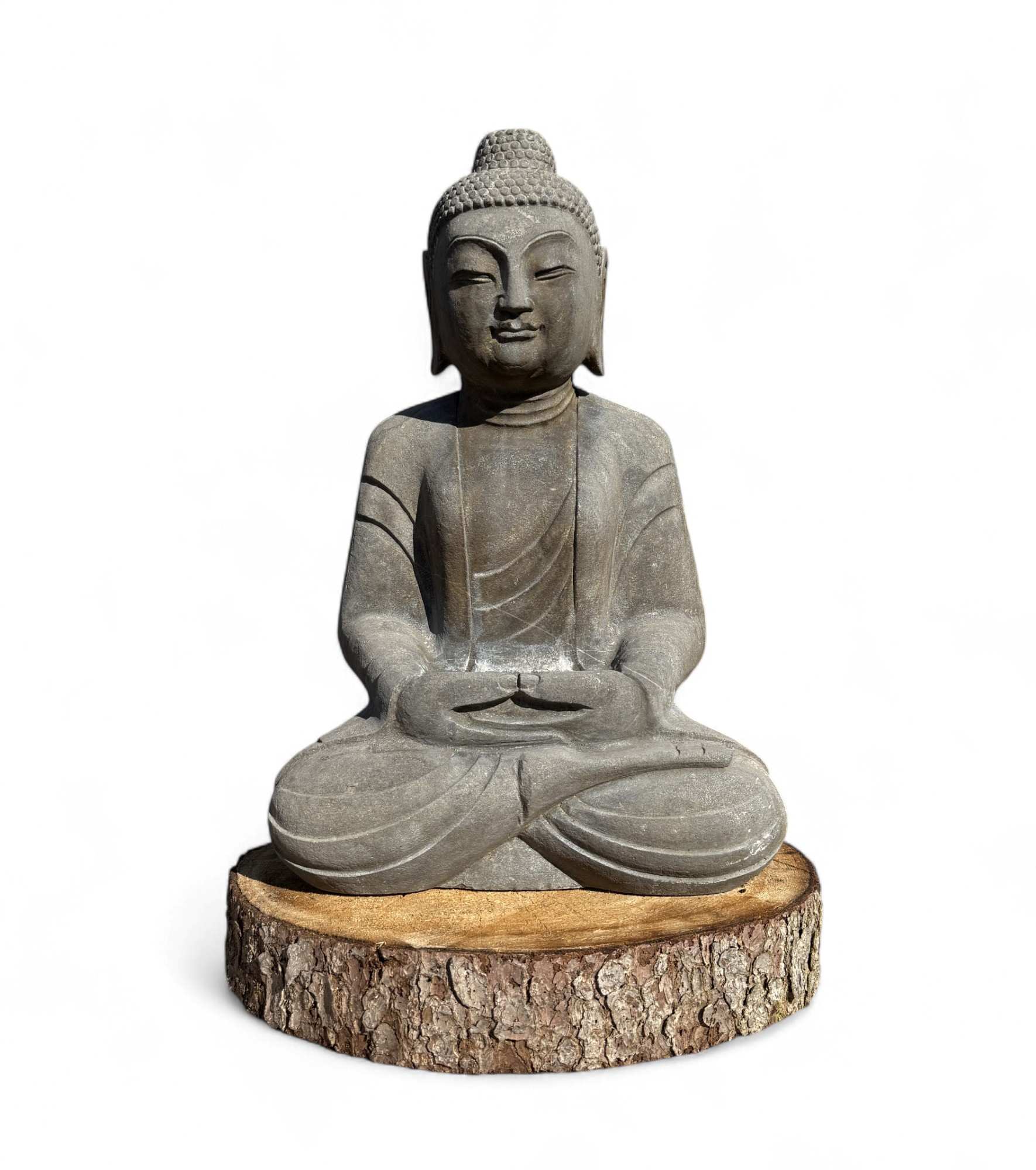 Garten Buddha Statue Naturstein Figur Meditations Geste