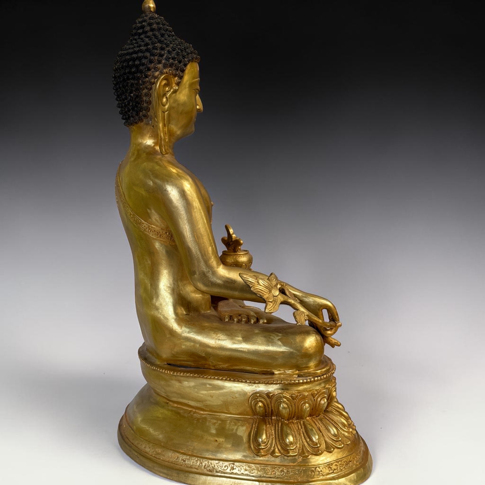 Großer, alter Medizinbuddha aus Sichuan – Buddha der Heilung (64 cm)