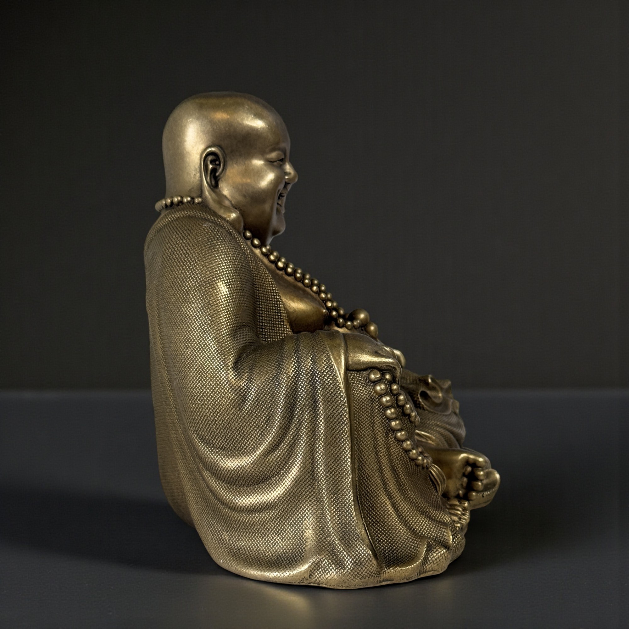 Glücksbringer aus China - Budai Skulptur aus Bronze