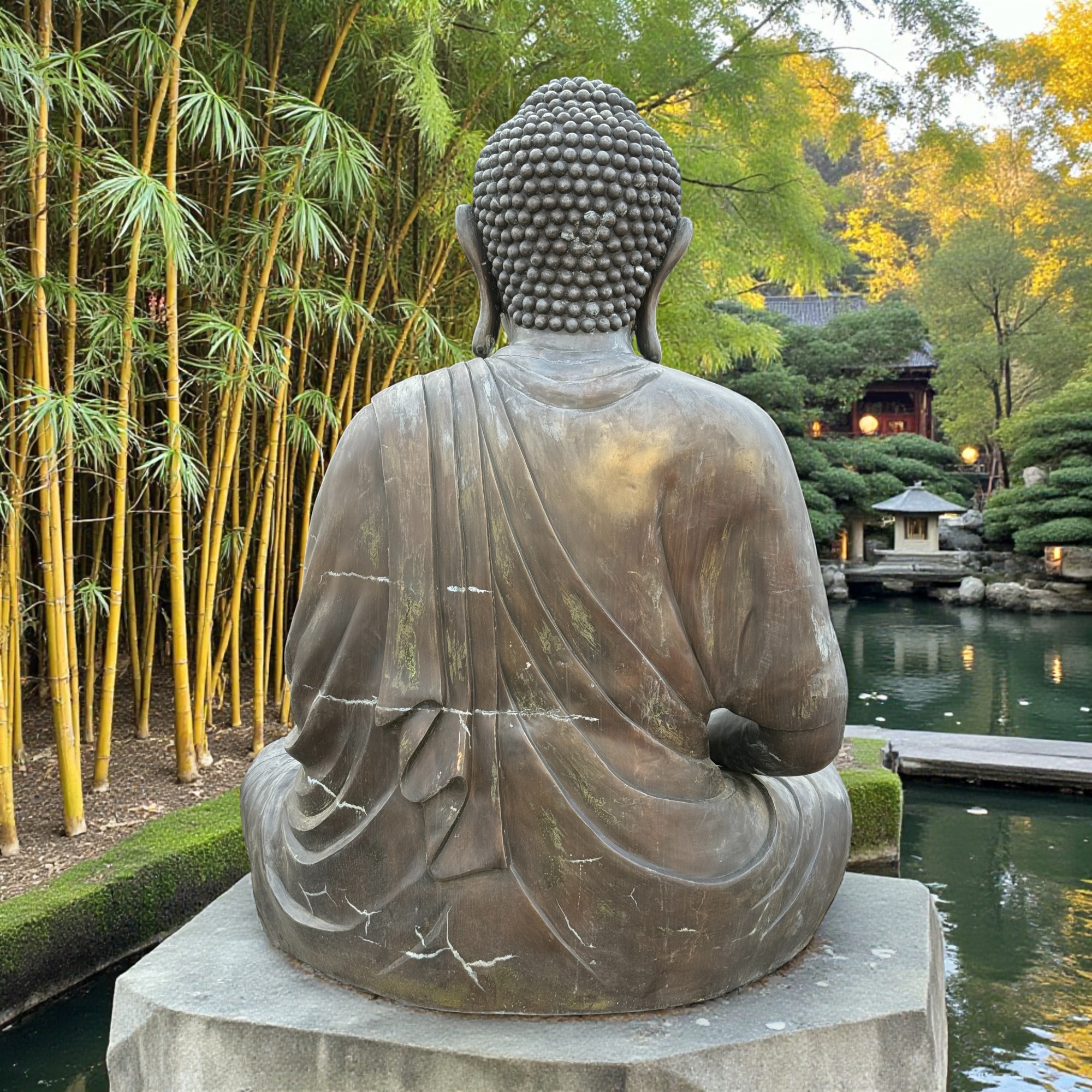 Großer Daibutsu Bronze Buddha Statue - 220 cm