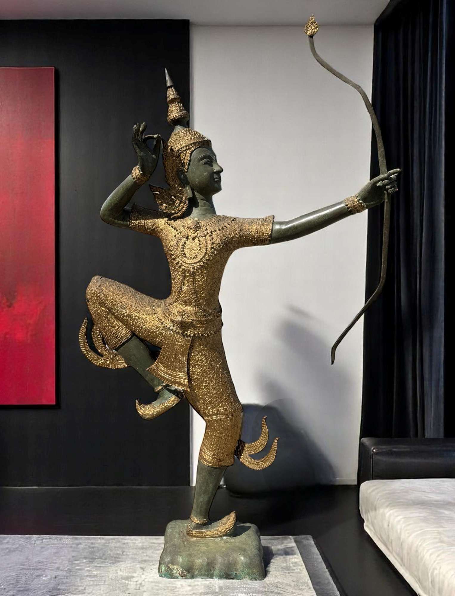 Thailändische Rama Bronze Statue Avatur Vishnus 170 cm groß