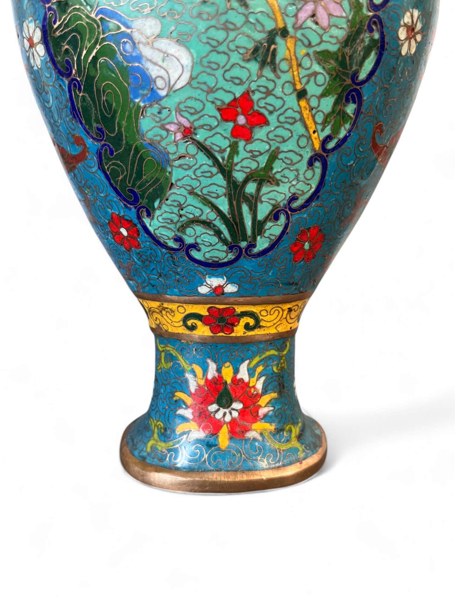 China Cloisonne Vase Bronze mit Markung