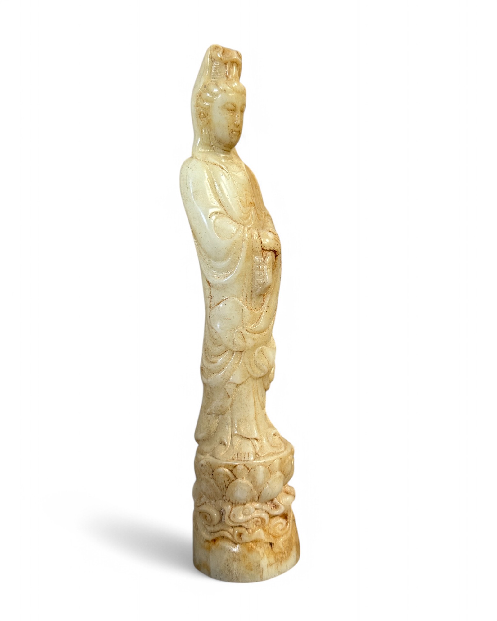 Chinesische Guanyin Figur Jade Skulptur China 21 cm