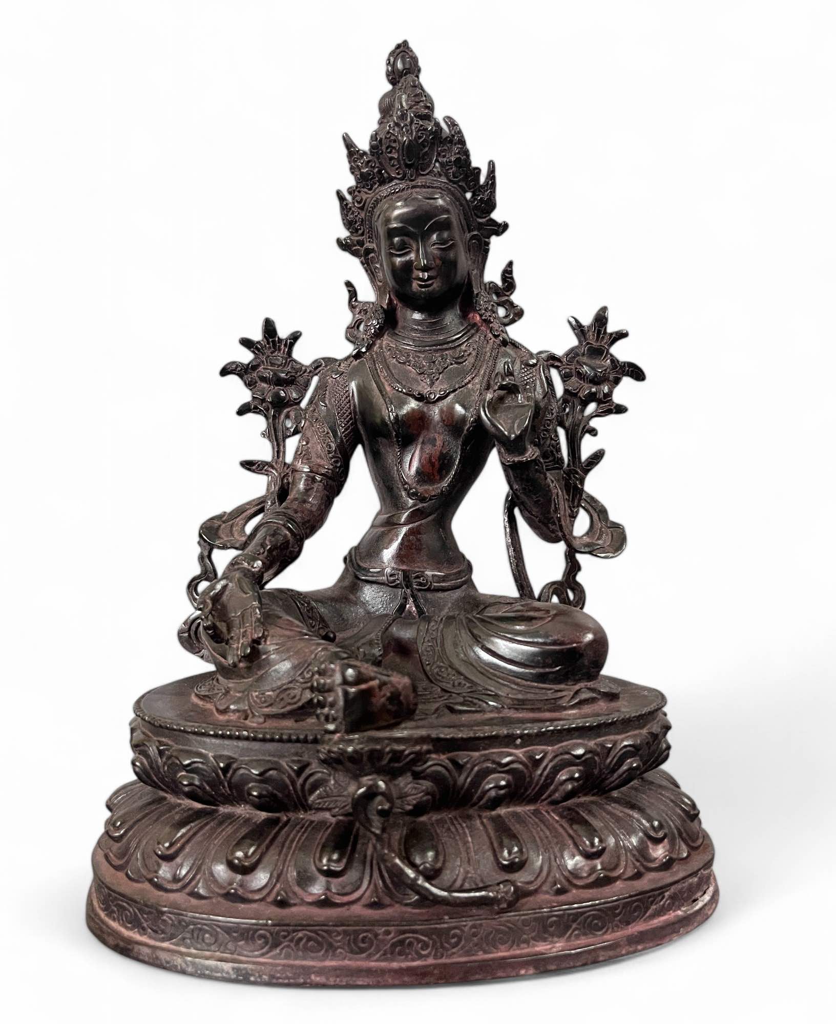 Grüne Tara Buddha Figur aus Bronze 32 cm Grüne Tara Buddha Figur aus Bronze 32 cm